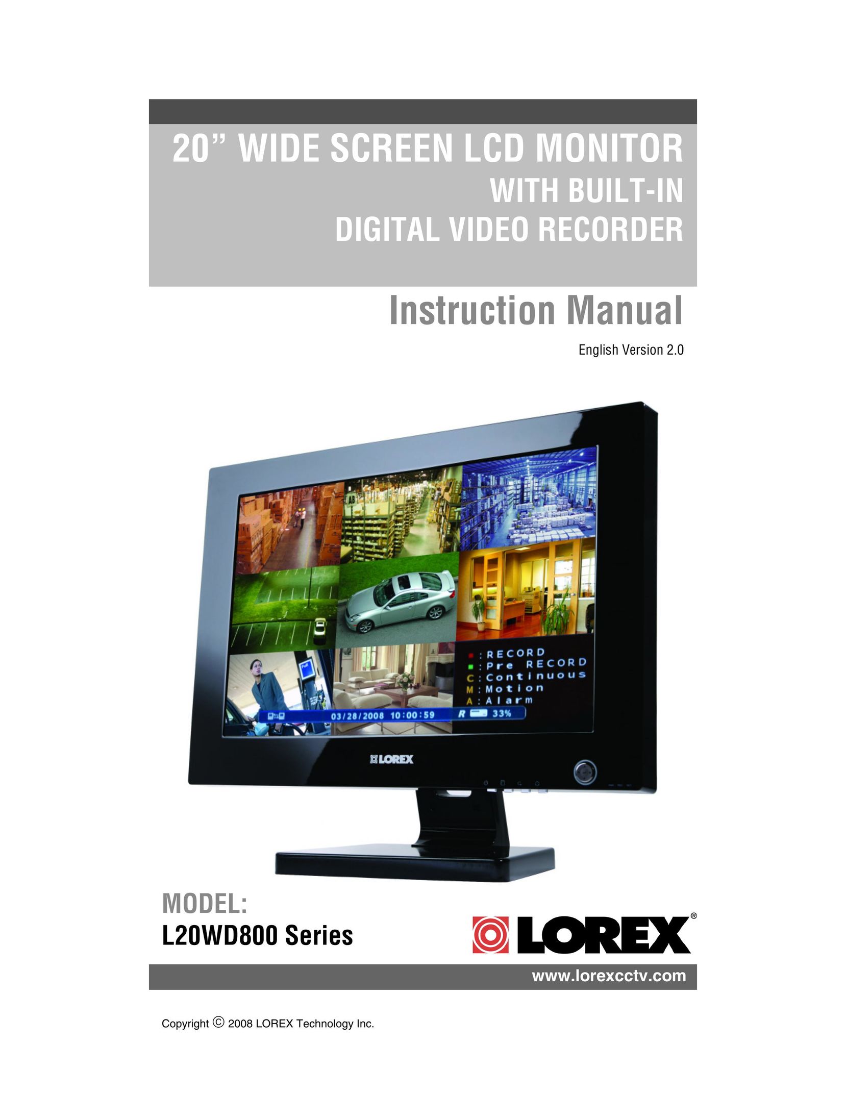 LOREX Technology L20WD800 Series Computer Monitor User Manual