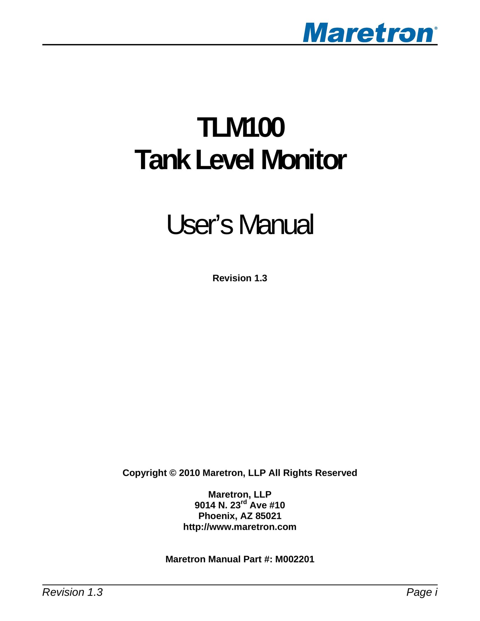 Maretron TLM100 Computer Monitor User Manual