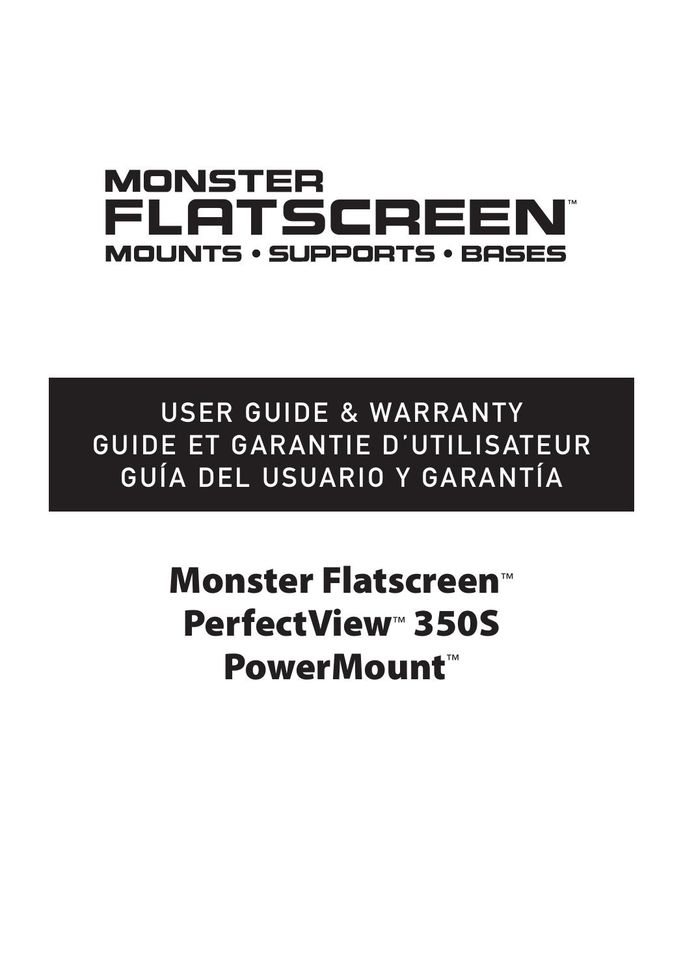 Monster Cable 350S Computer Monitor User Manual