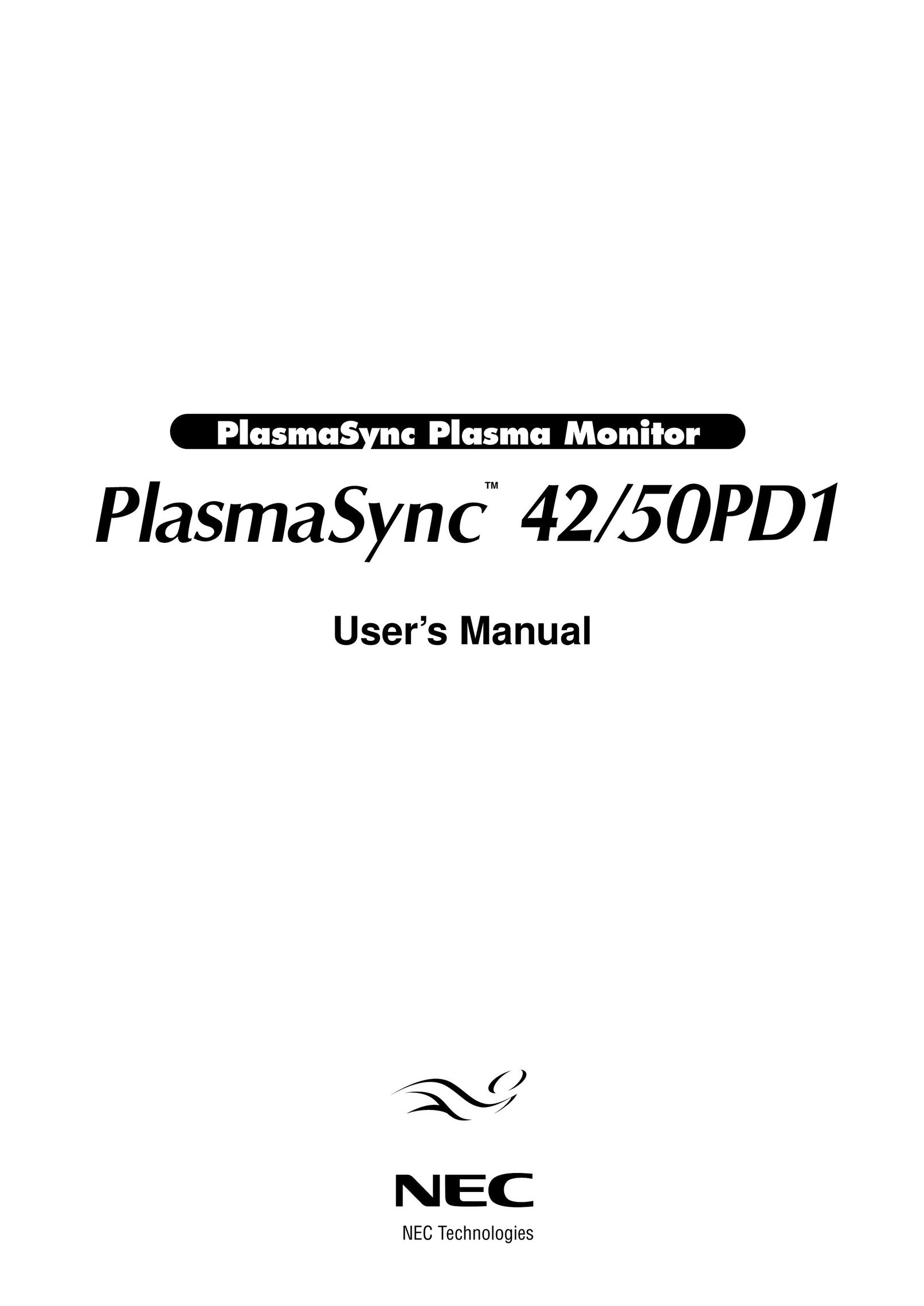 NEC 42/50PD1 Computer Monitor User Manual