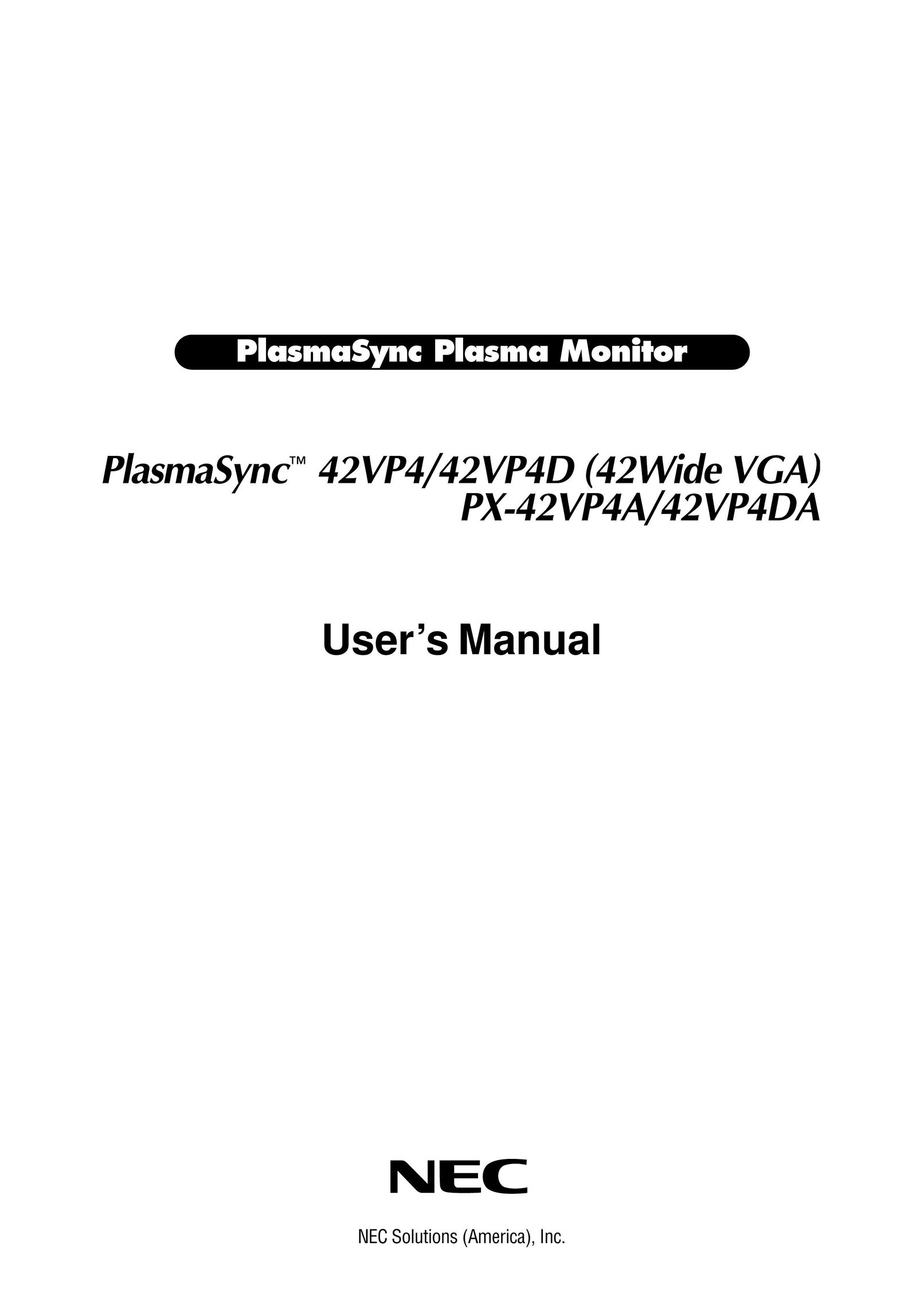NEC 42VP4 Computer Monitor User Manual