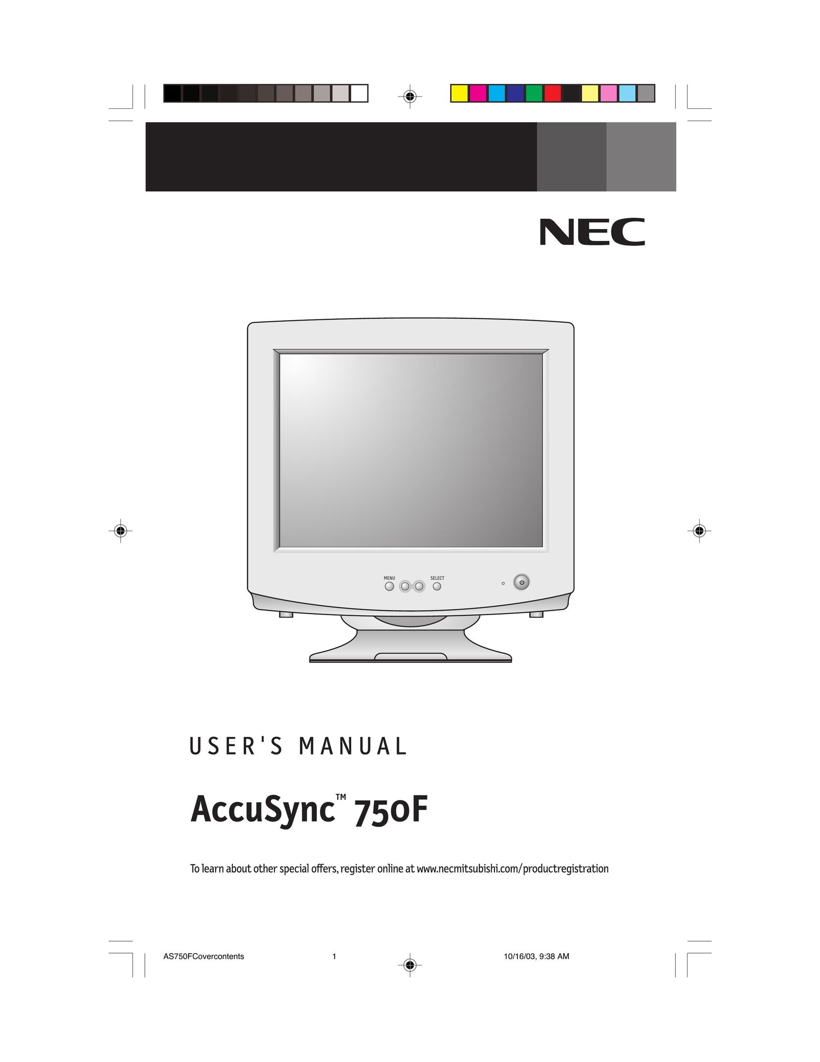 NEC 750F Computer Monitor User Manual