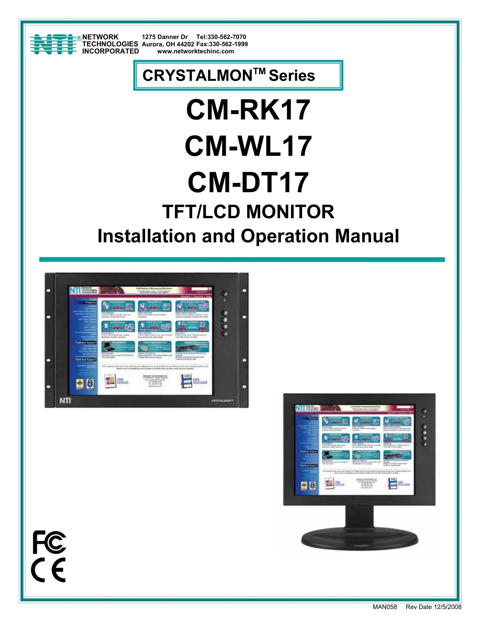 Network Technologies CM-RK17 Computer Monitor User Manual