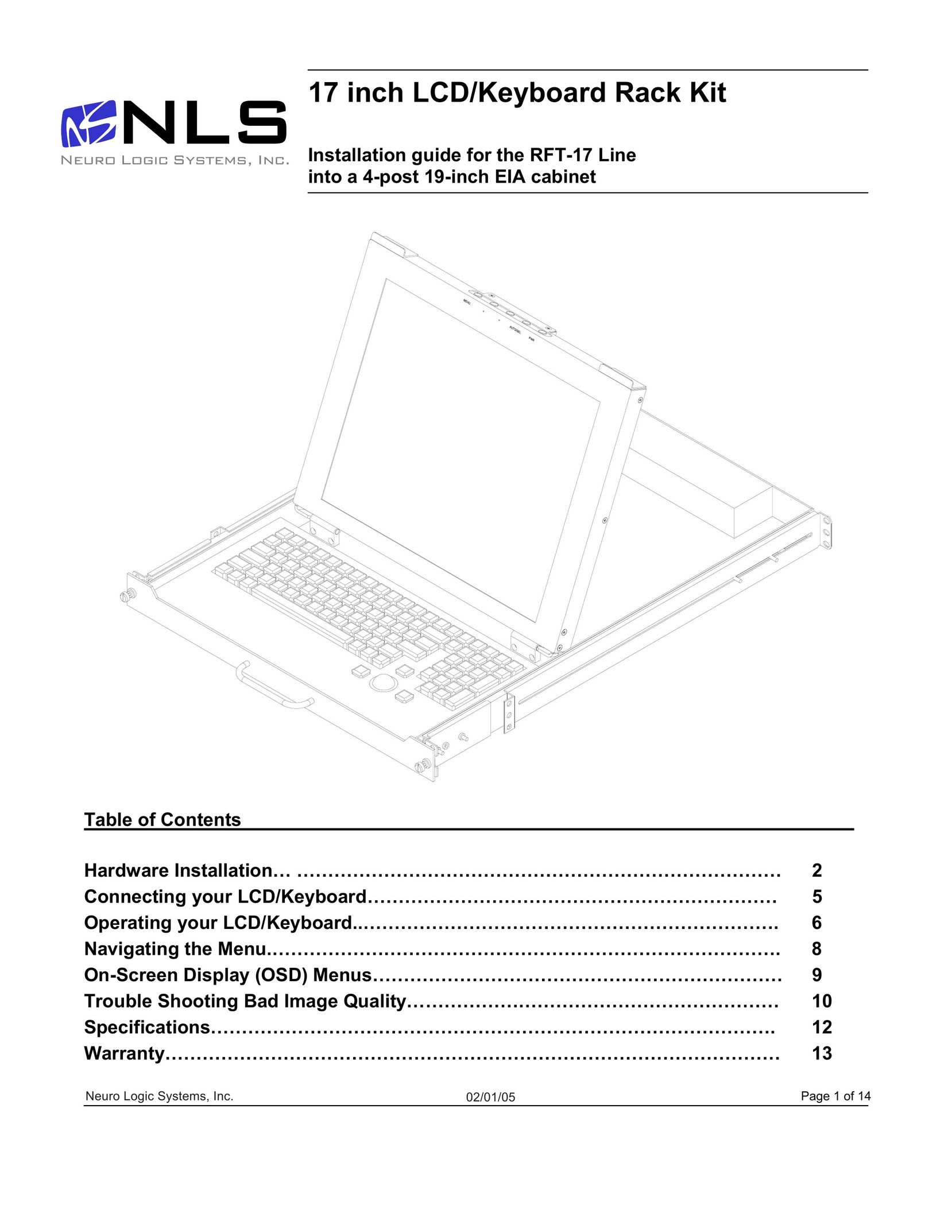 Neuro Logic Systems RFT-17 Computer Monitor User Manual