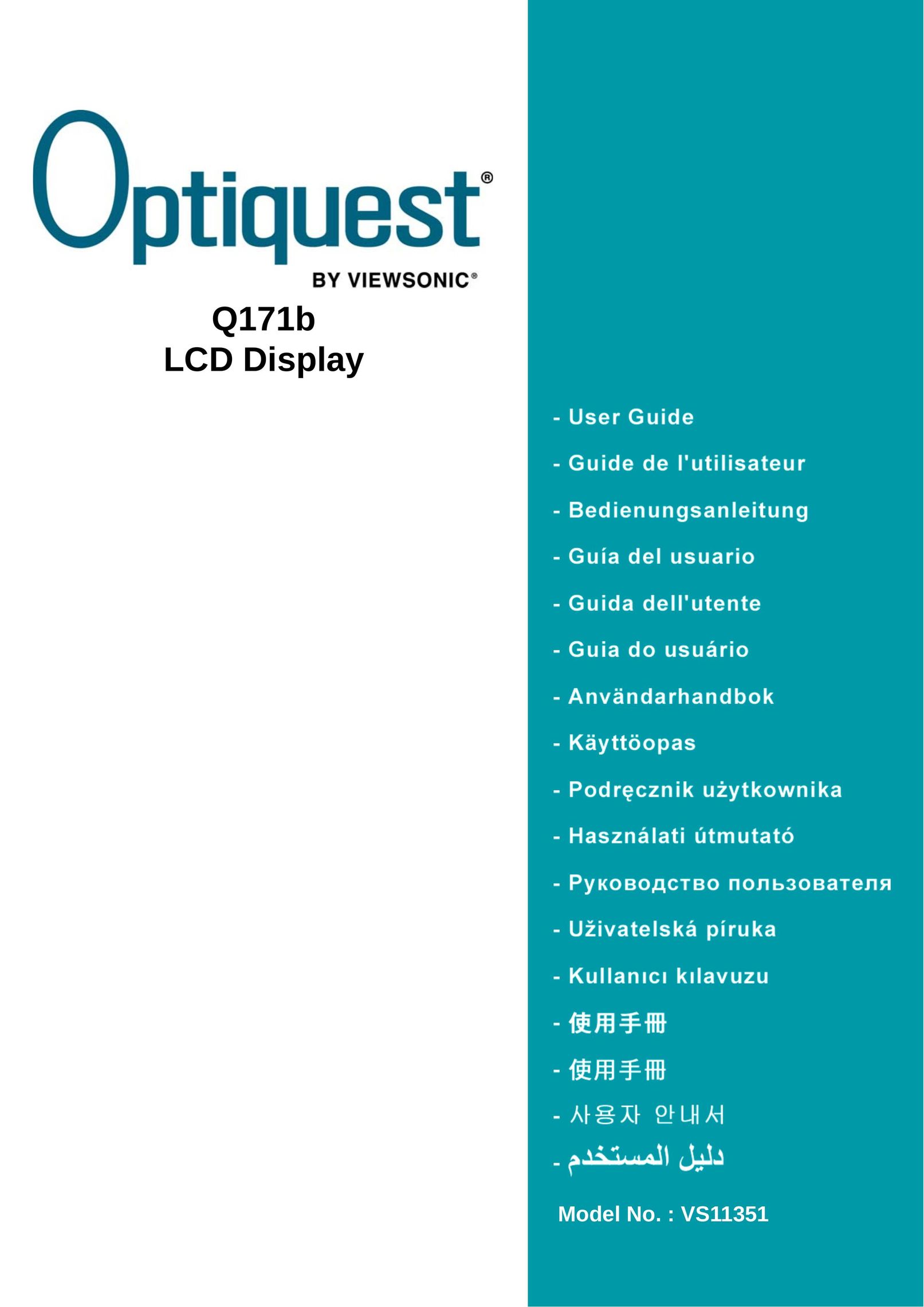 Optiquest VS11351 Computer Monitor User Manual
