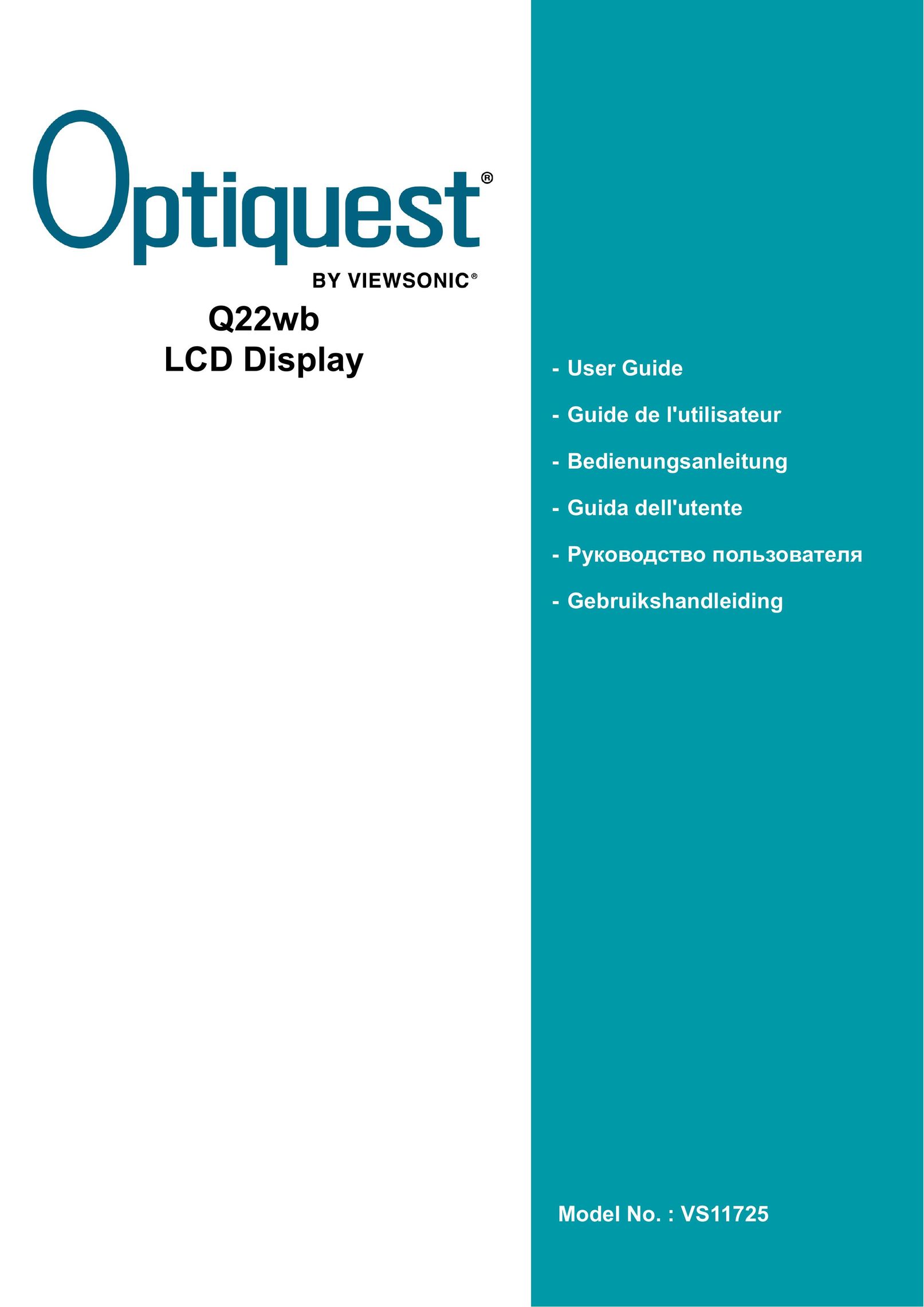 Optiquest VS11725 Computer Monitor User Manual