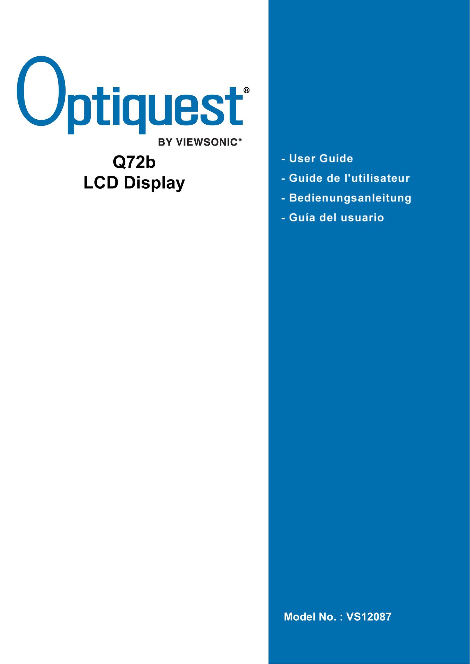 Optiquest VS12087 Computer Monitor User Manual