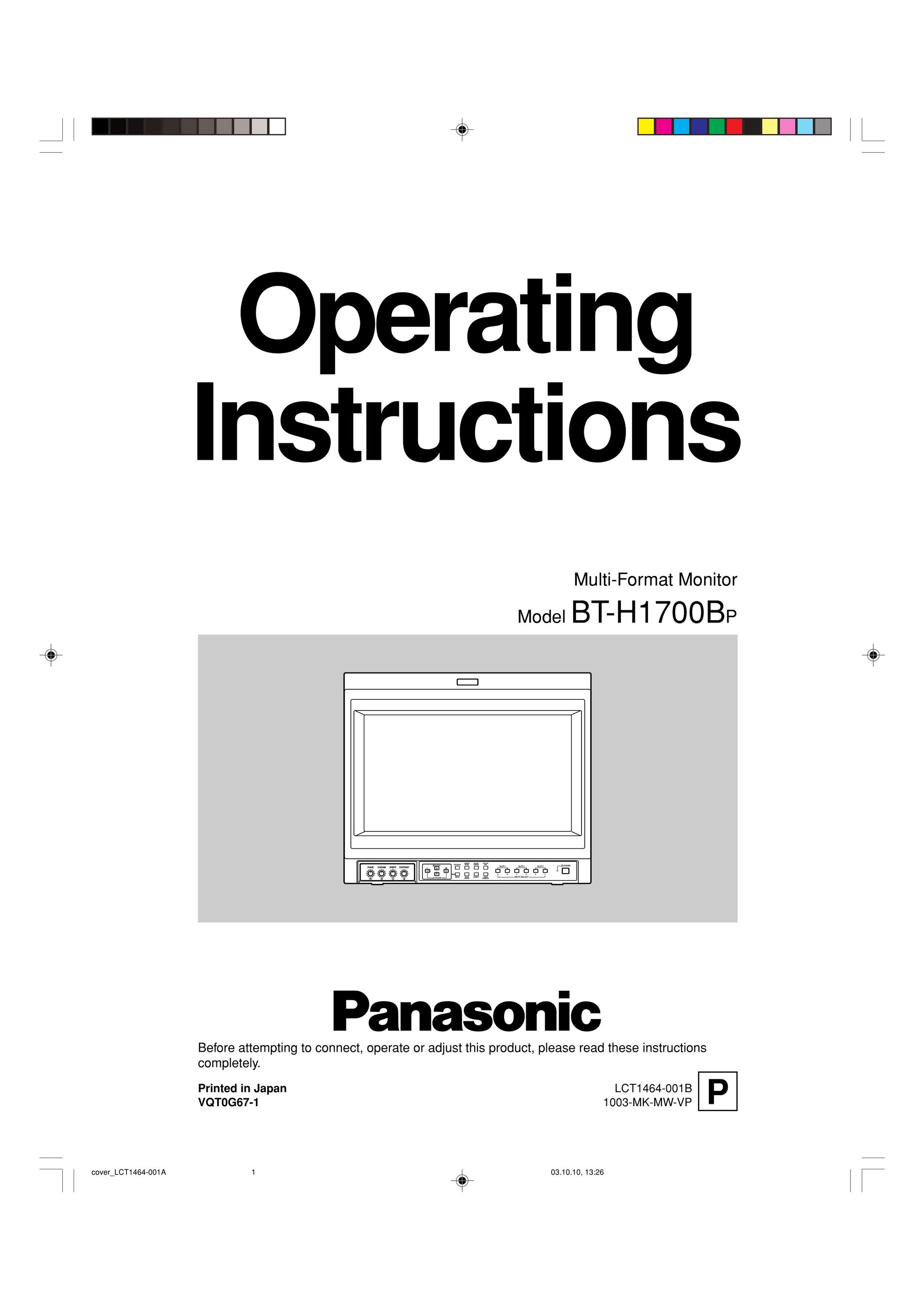 Panasonic BT-H1700BP Computer Monitor User Manual