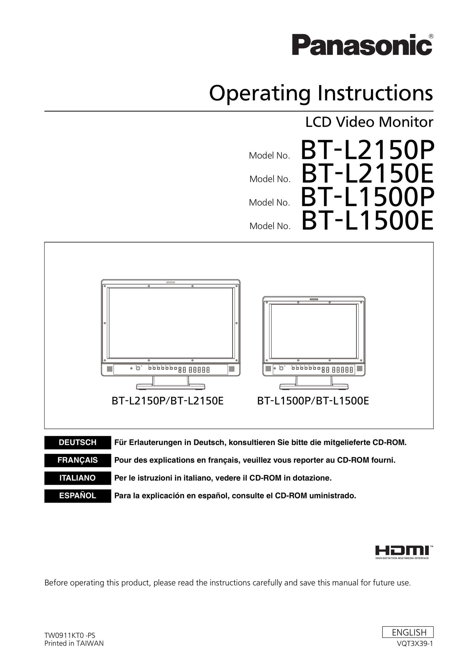 Panasonic BT-L1500E Computer Monitor User Manual