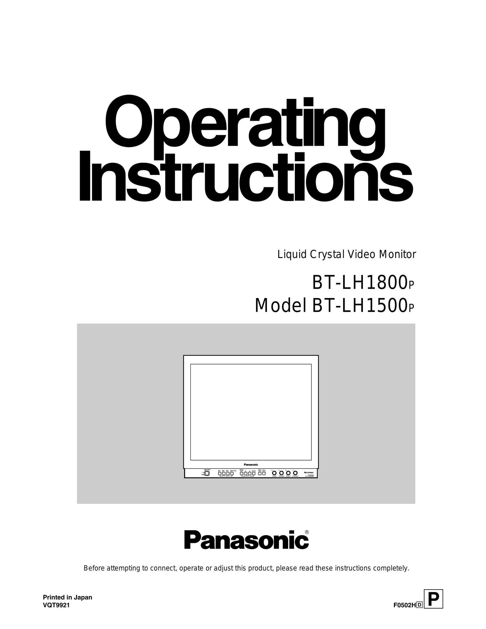 Panasonic BT-LH1500P Computer Monitor User Manual