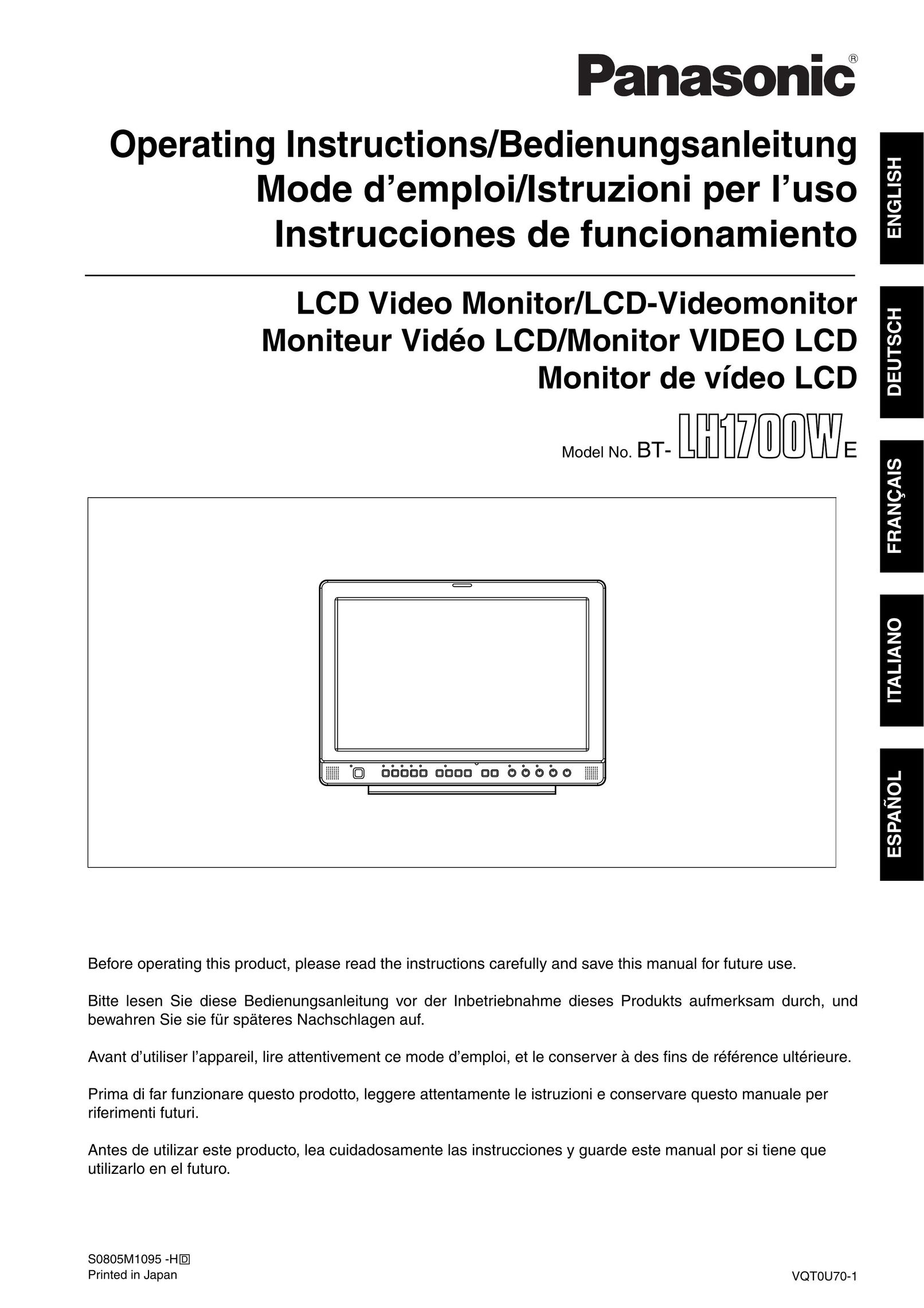 Panasonic BT-LH1700WE Computer Monitor User Manual