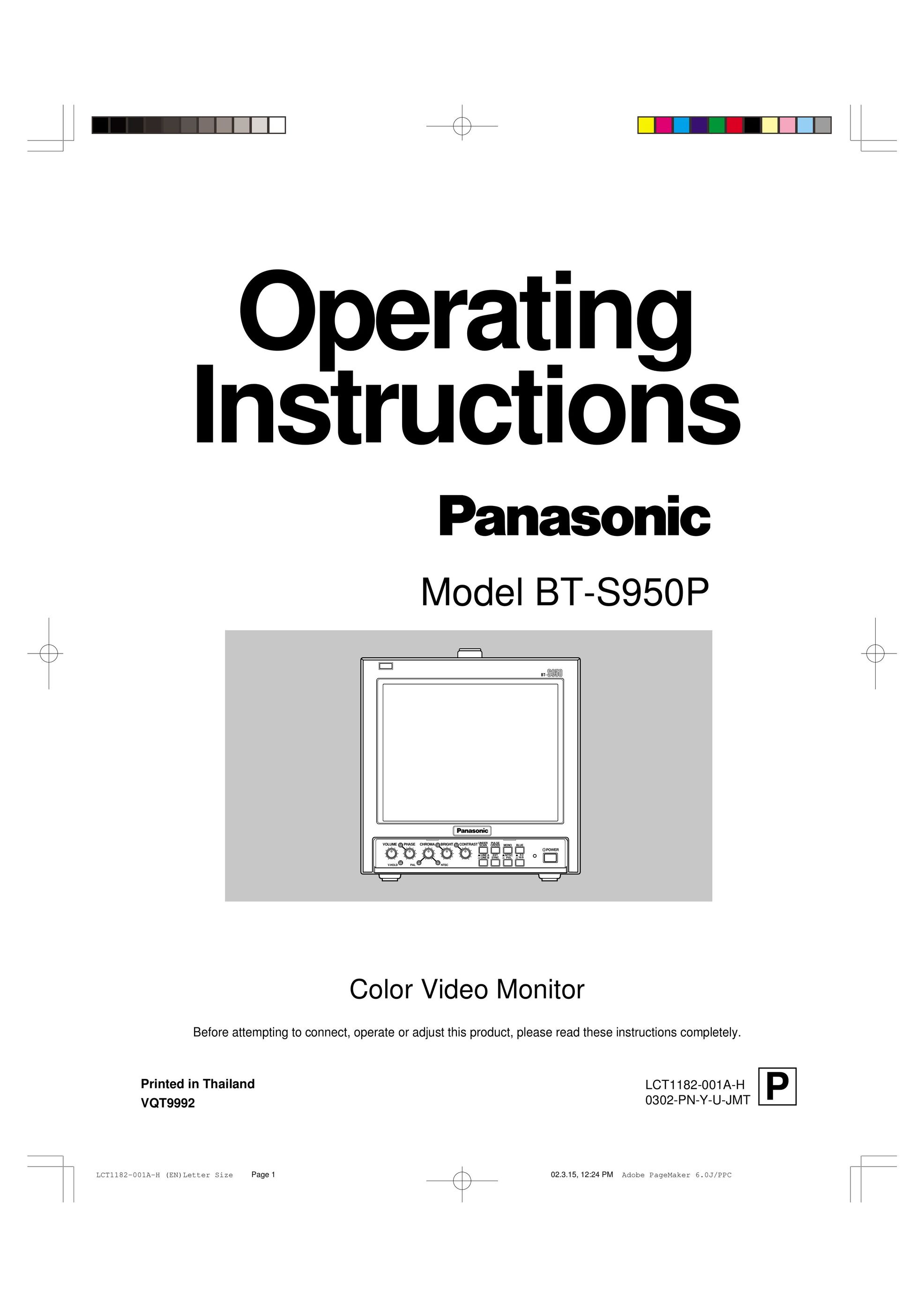 Panasonic BT-S950P Computer Monitor User Manual