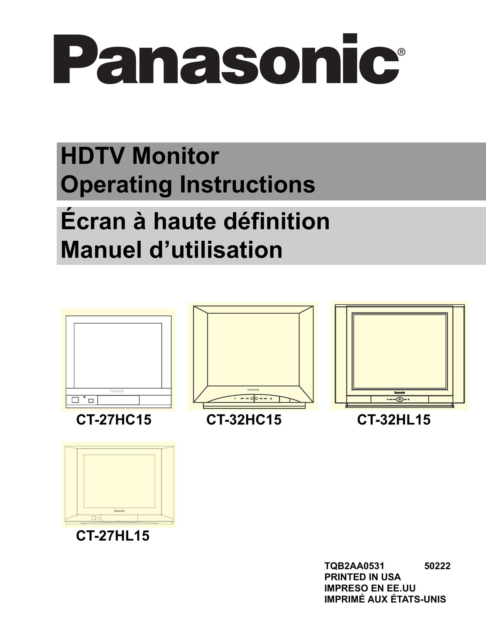 Panasonic CT-32HC15 Computer Monitor User Manual