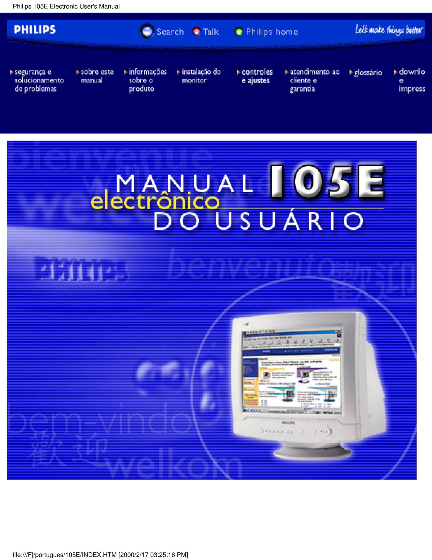 Philips 105E Computer Monitor User Manual