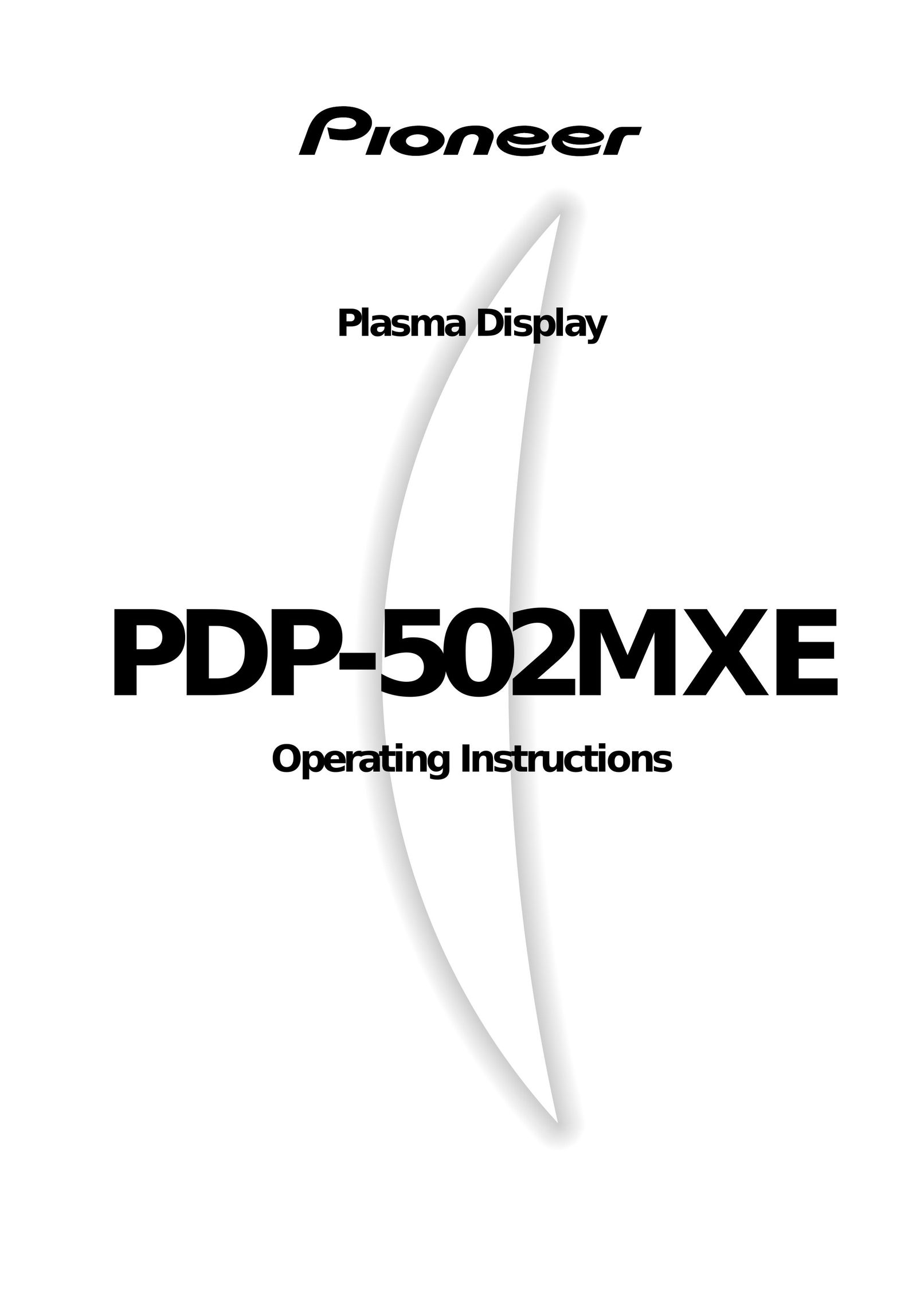 Pioneer PDP-502MXE Computer Monitor User Manual