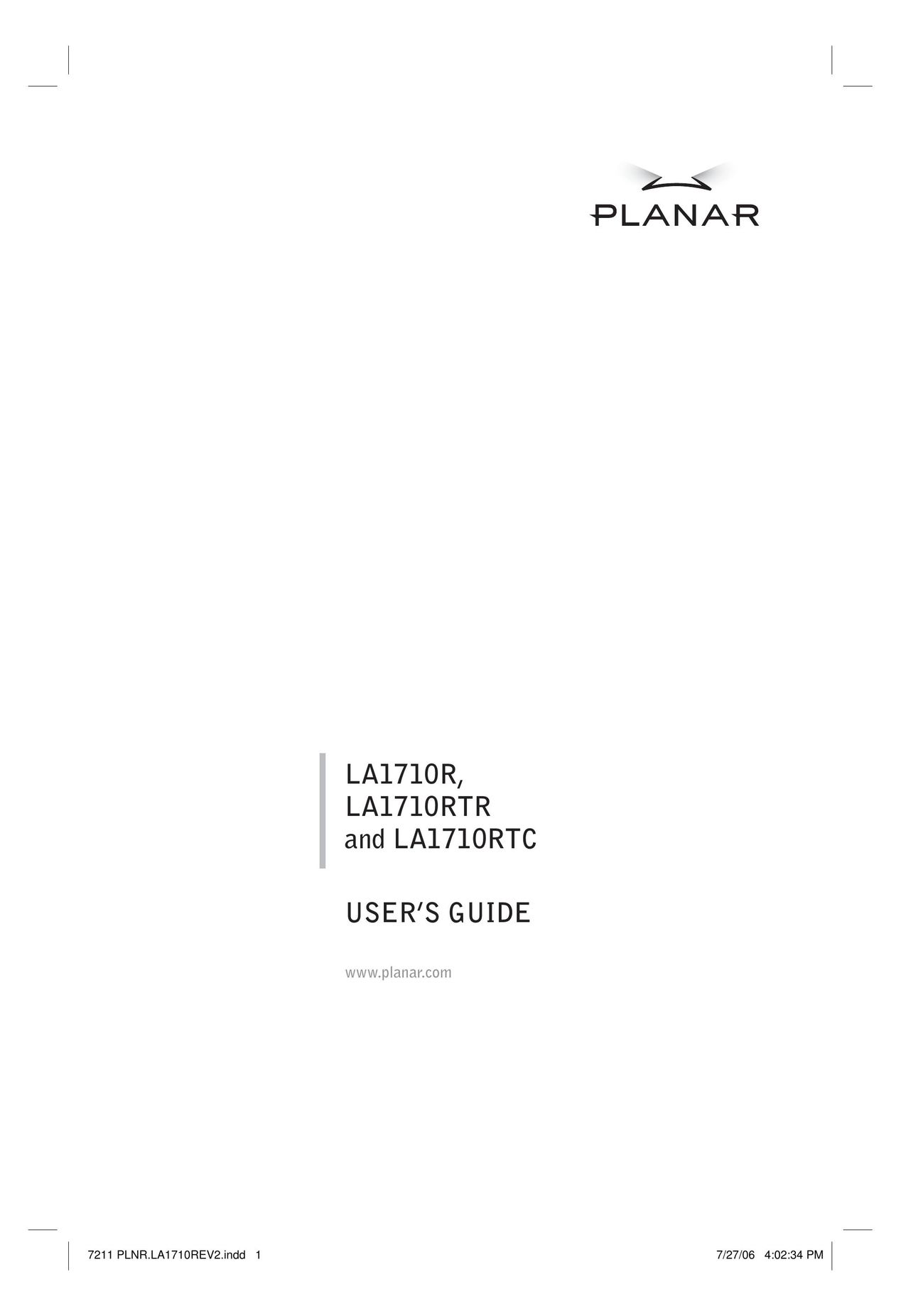 Planar LA1710R Computer Monitor User Manual