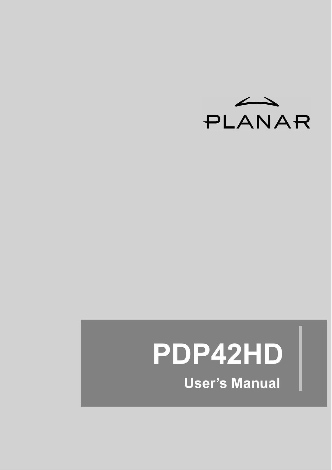 Planar PDP42HD Computer Monitor User Manual