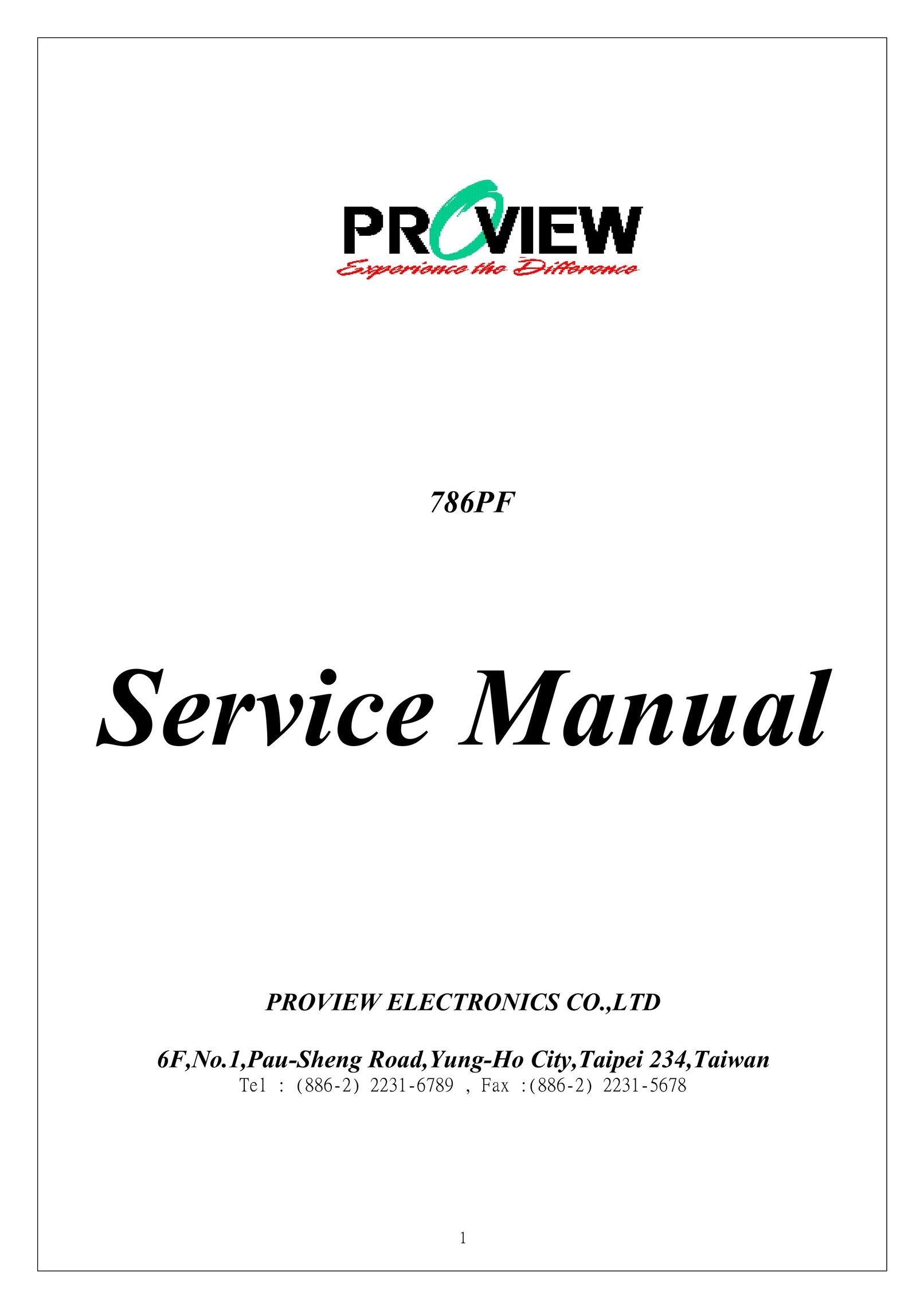 Proview 786PF Computer Monitor User Manual