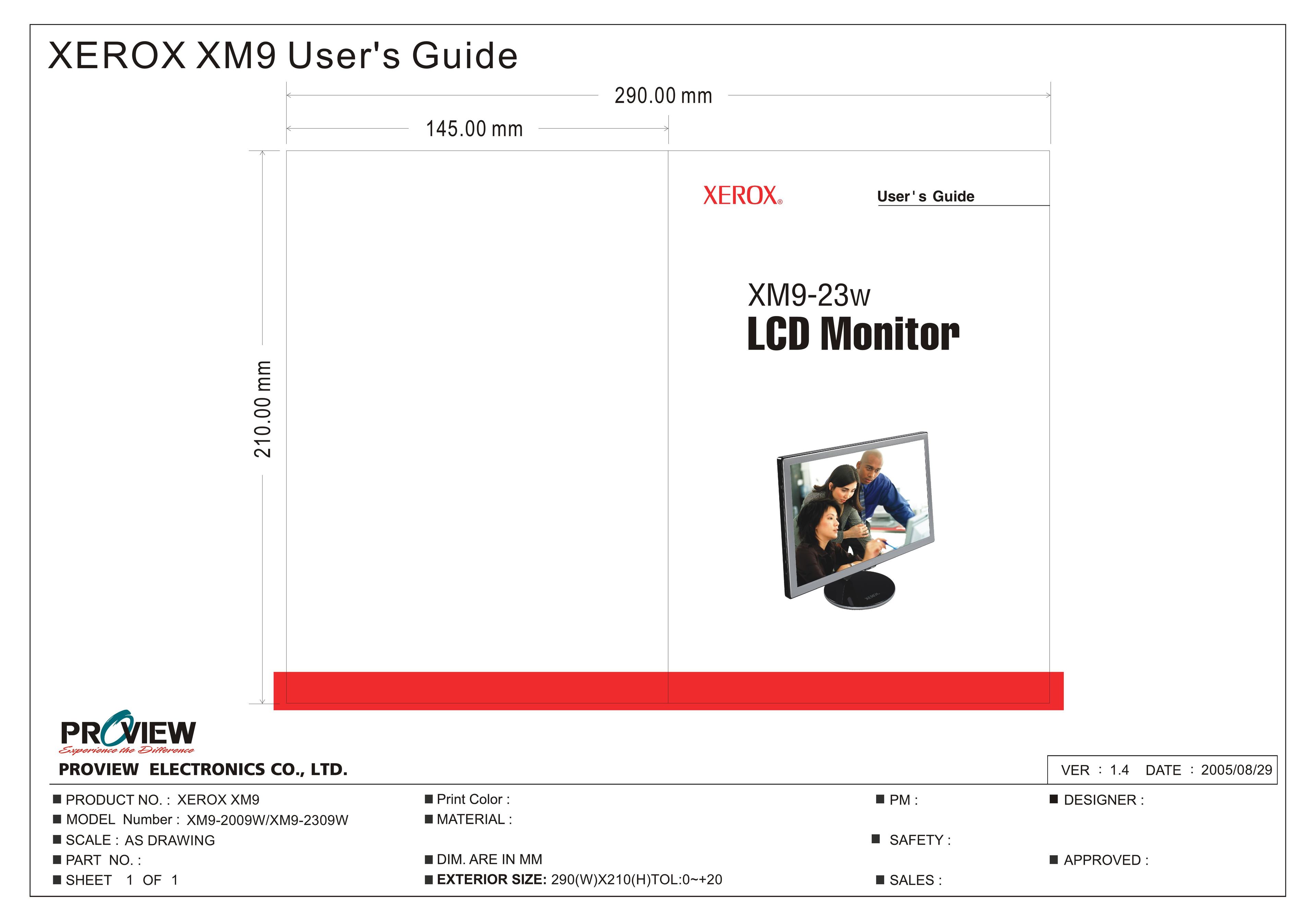 Proview XM9-23w Computer Monitor User Manual
