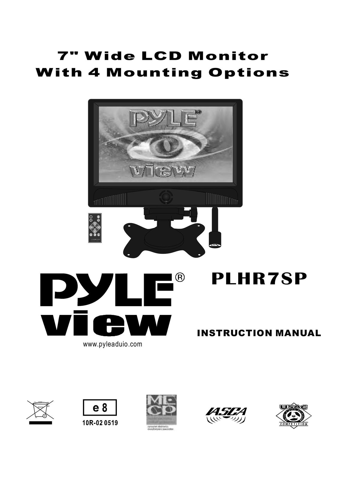 PYLE Audio PLHR7SP Computer Monitor User Manual