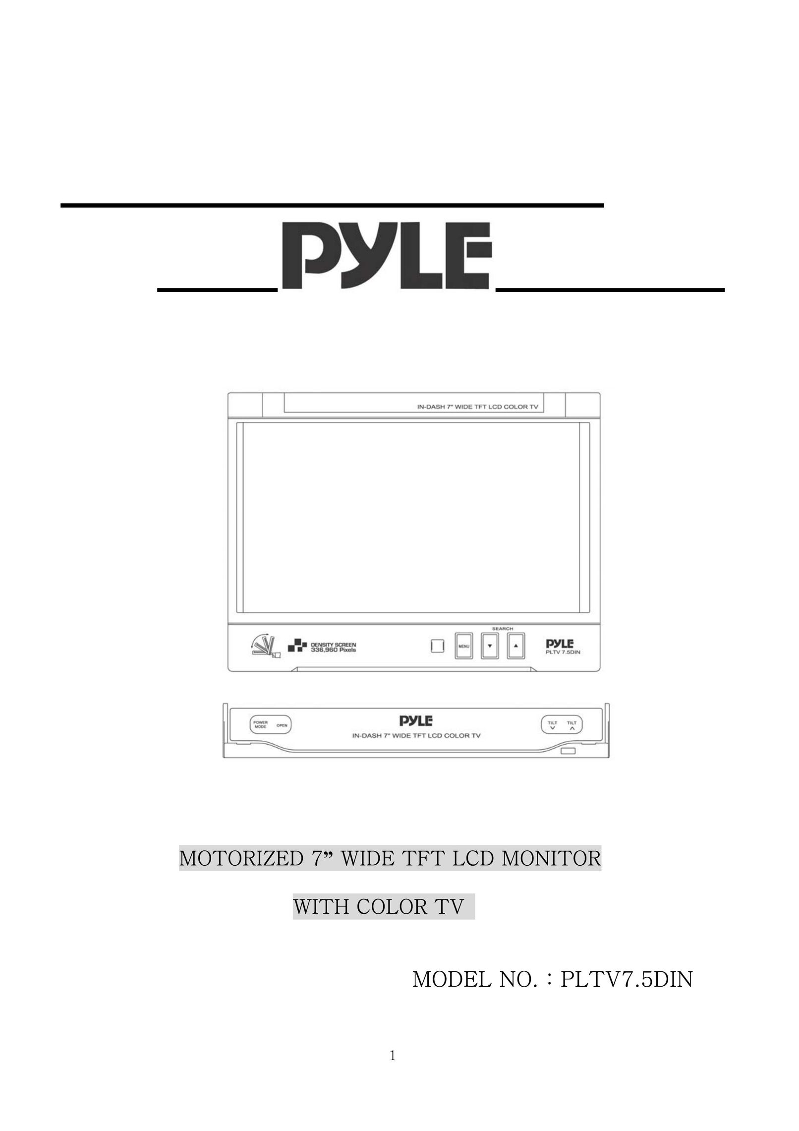 PYLE Audio PLTV7.5DIN Computer Monitor User Manual