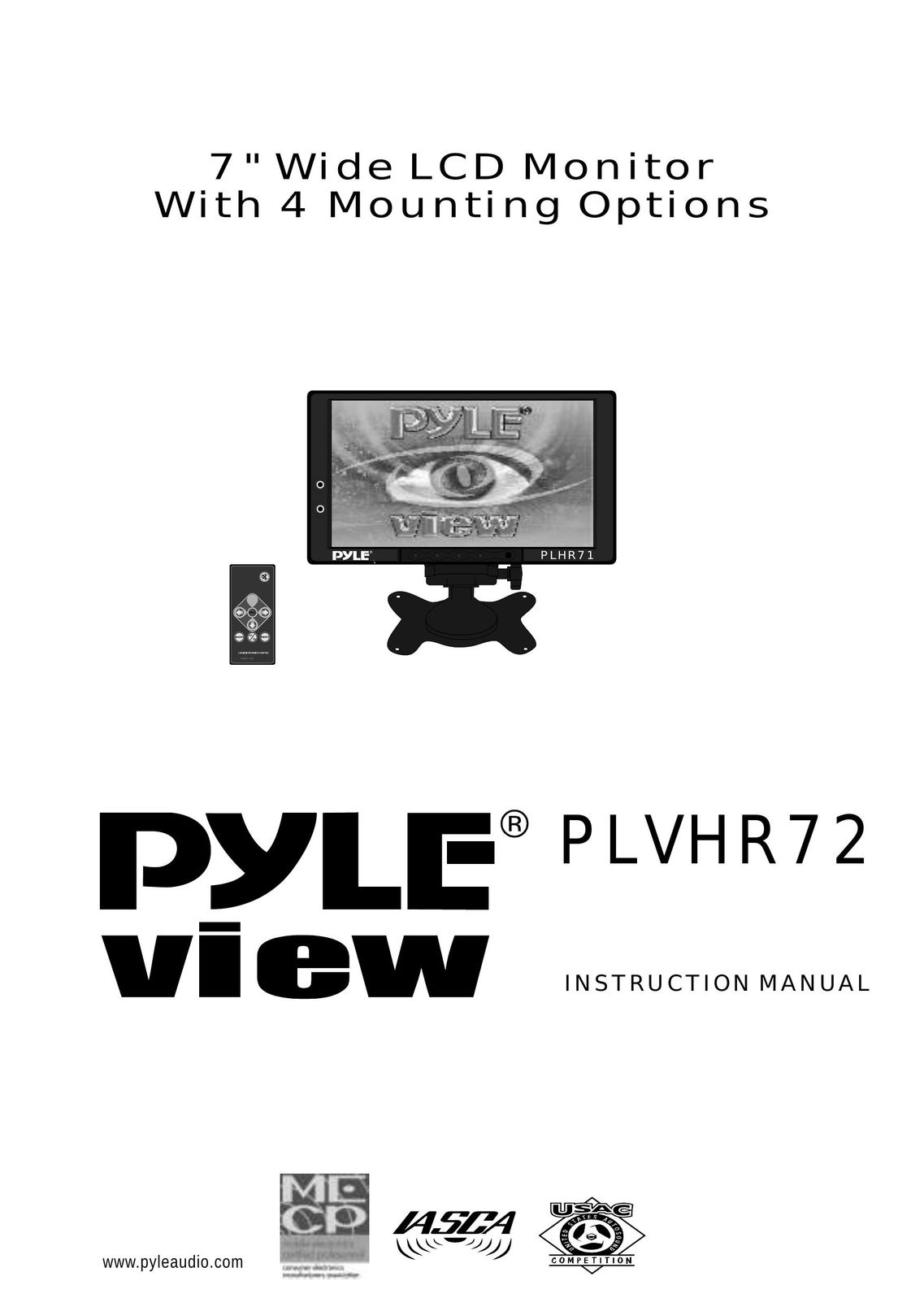 PYLE Audio PLVHR72 Computer Monitor User Manual