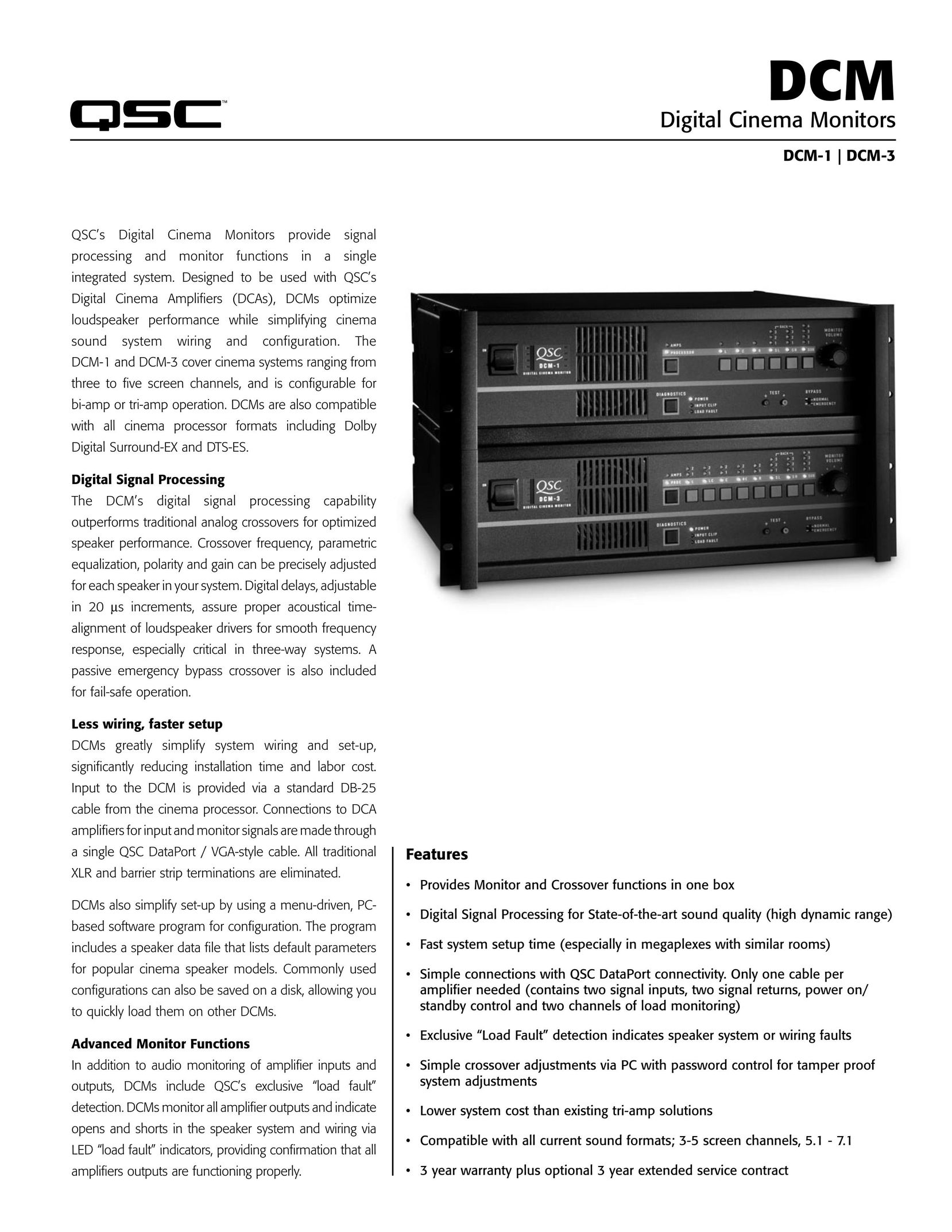 QSC Audio DCM-1 Computer Monitor User Manual
