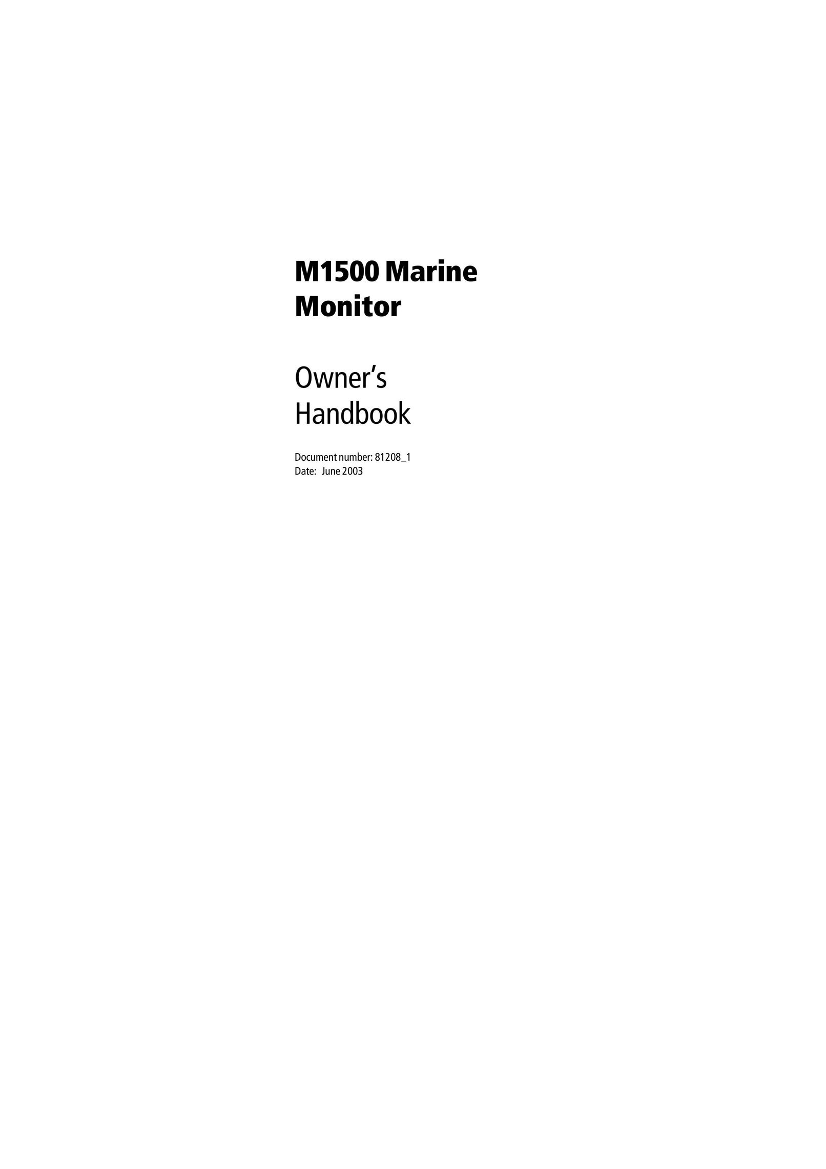 Raymarine M1500 Computer Monitor User Manual
