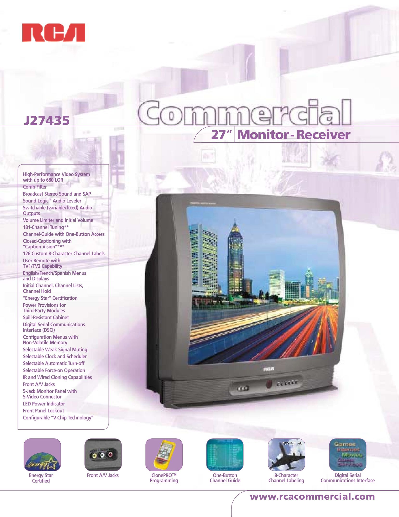 RCA J27435 Computer Monitor User Manual