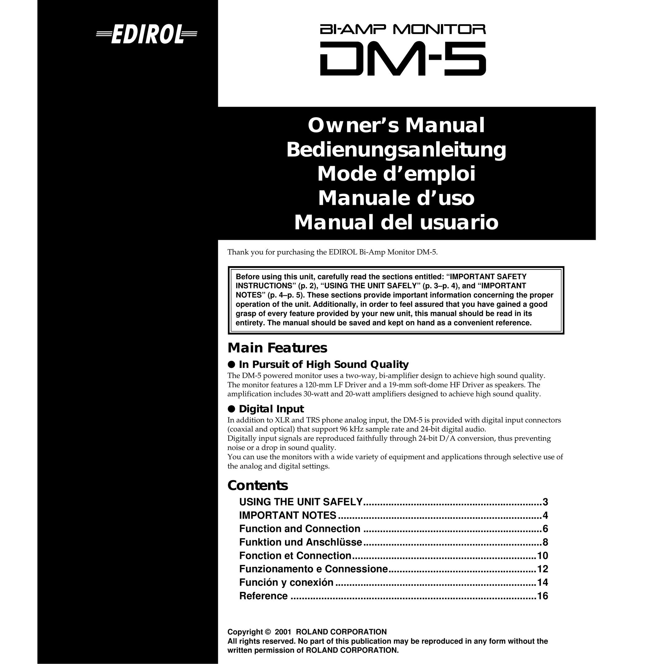 Roland DM-5 Computer Monitor User Manual