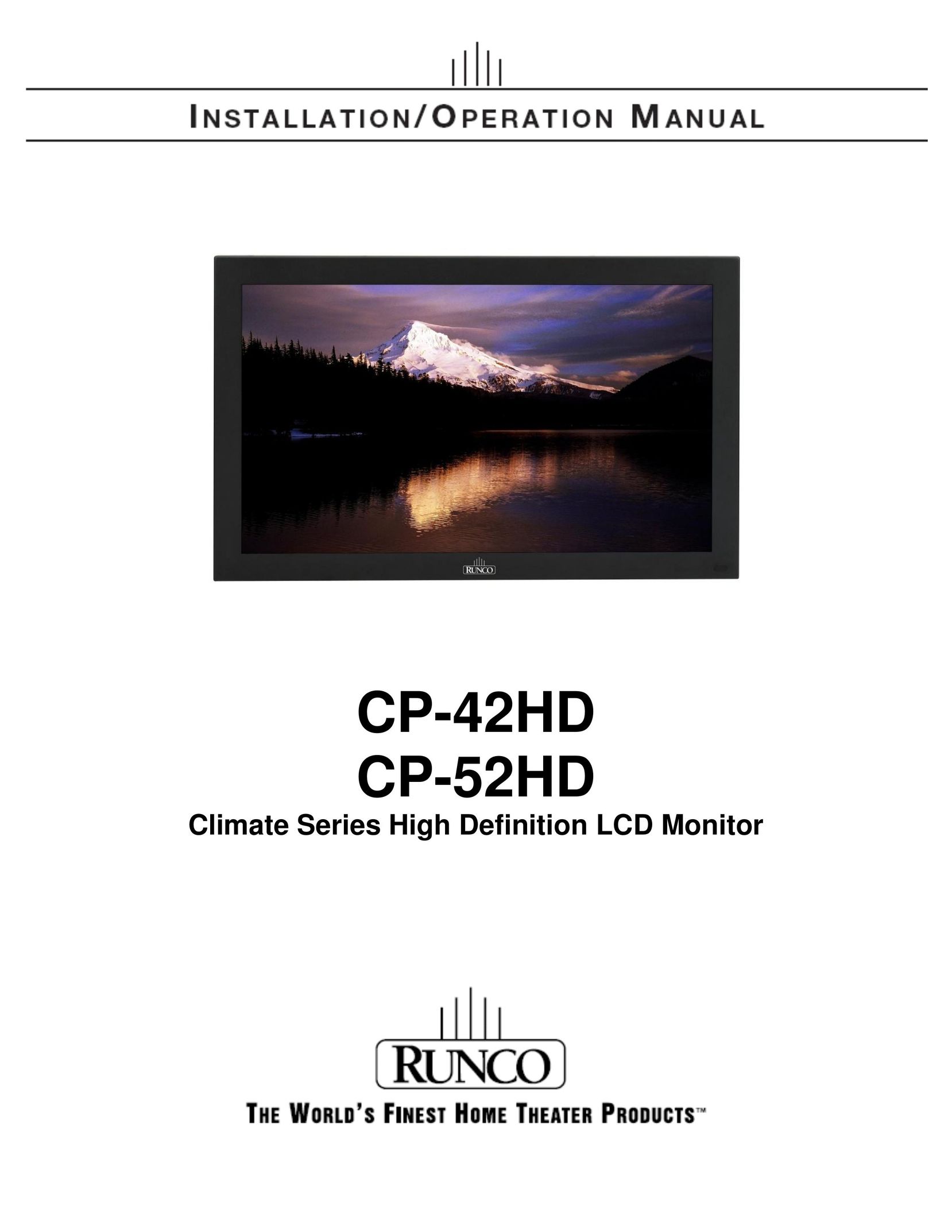 Runco CP-52HD Computer Monitor User Manual
