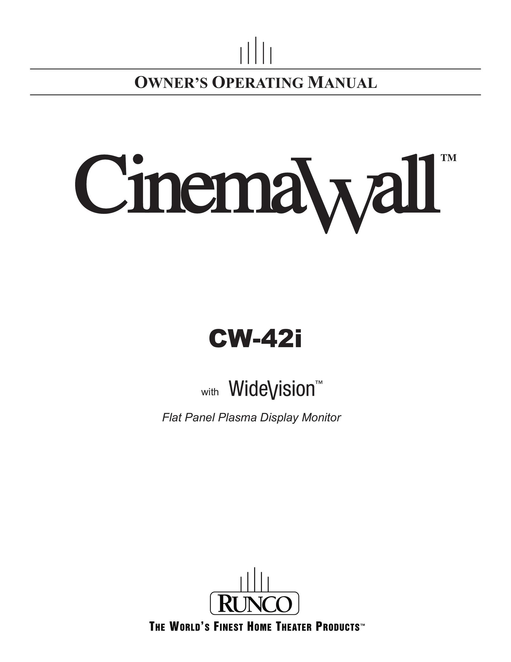 Runco CW-42i Computer Monitor User Manual