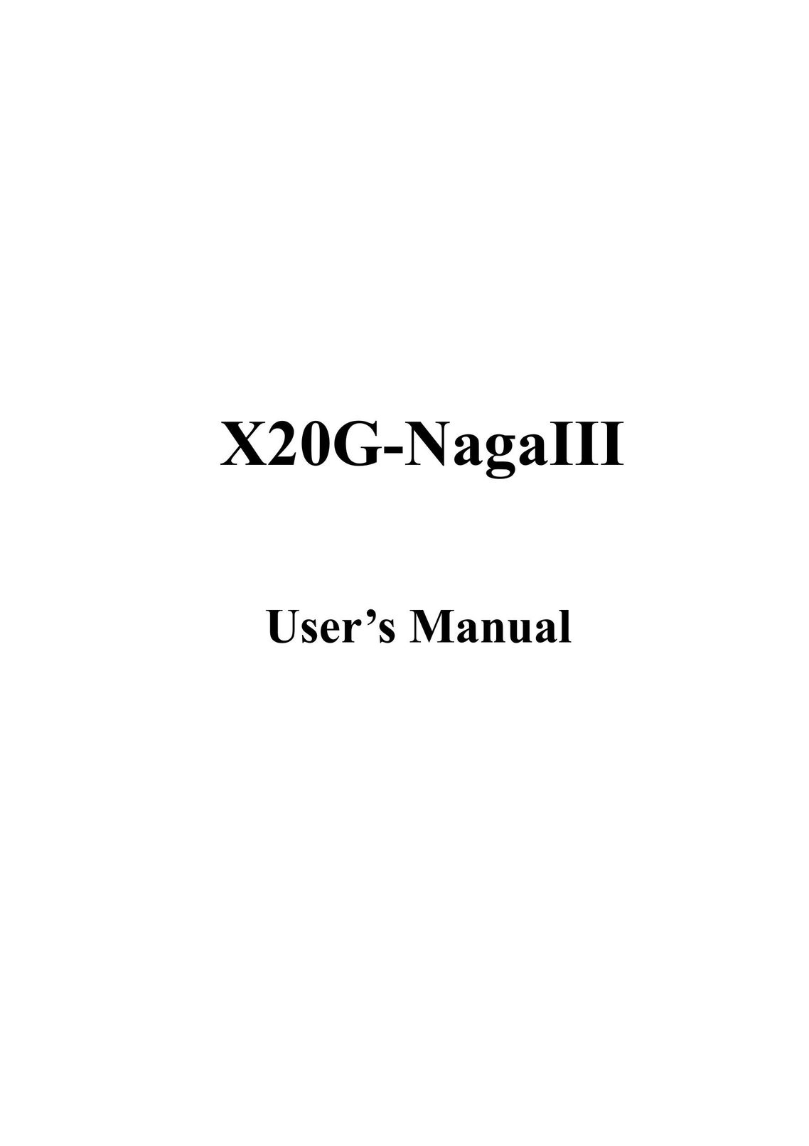 Sceptre Technologies X20g-NagaIII Computer Monitor User Manual