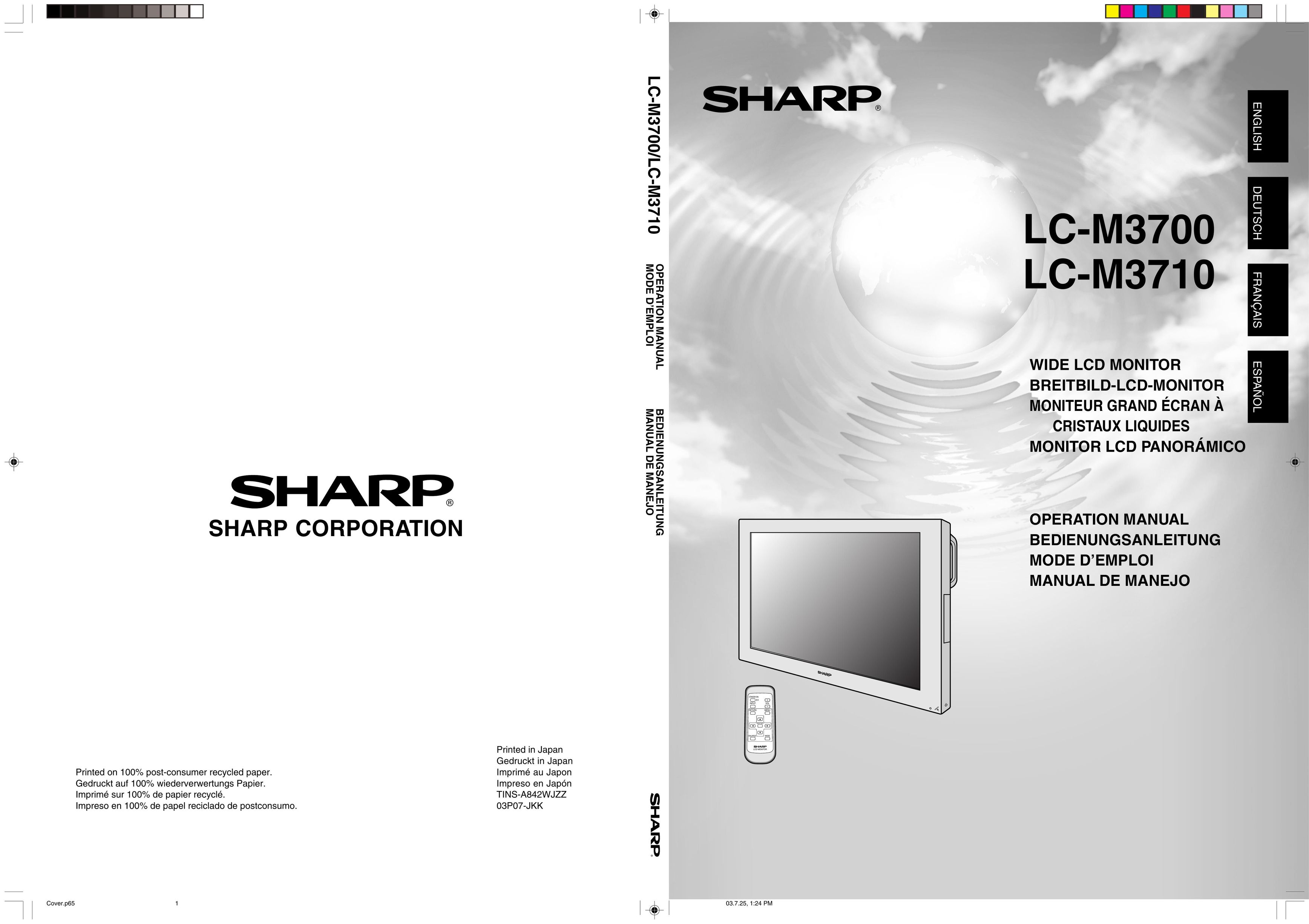 Sharp LC-M3700 Computer Monitor User Manual