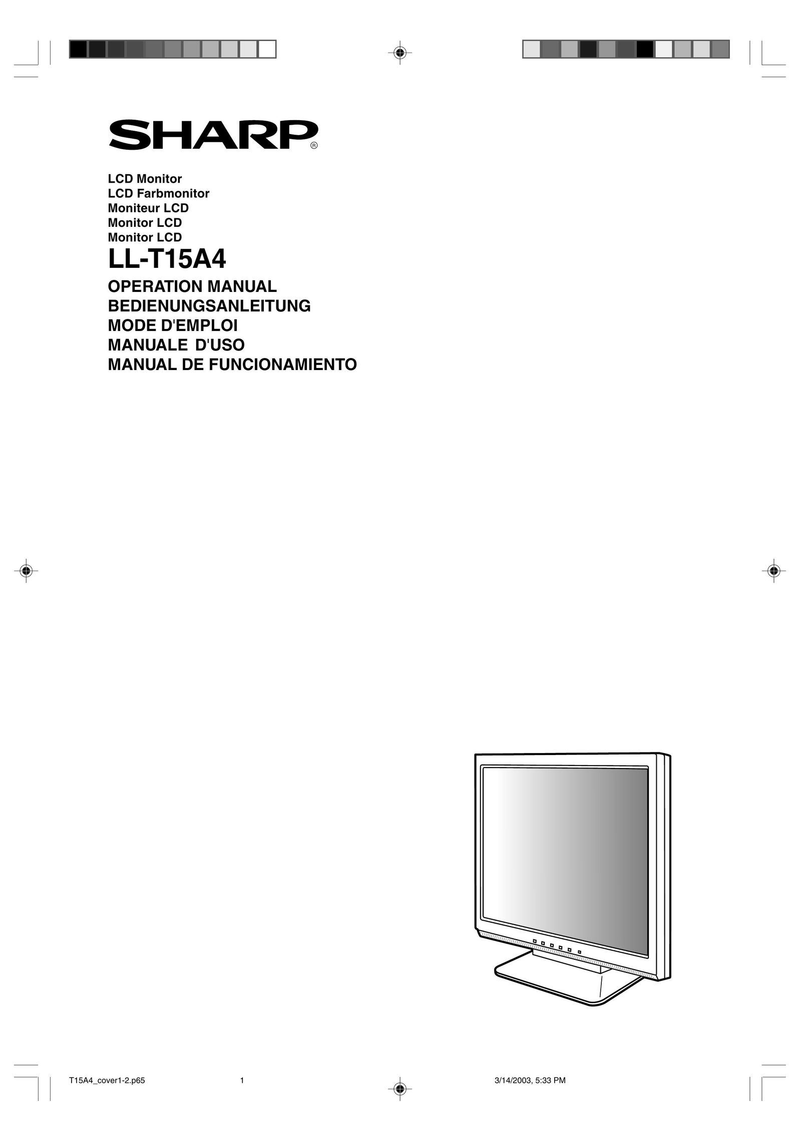 Sharp LL-T15A4 Computer Monitor User Manual