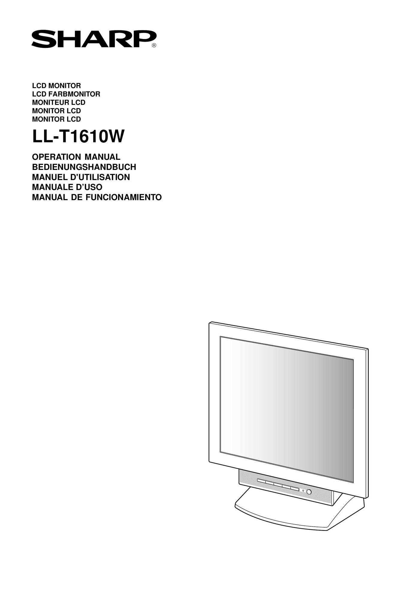 Sharp LL-T1610W Computer Monitor User Manual