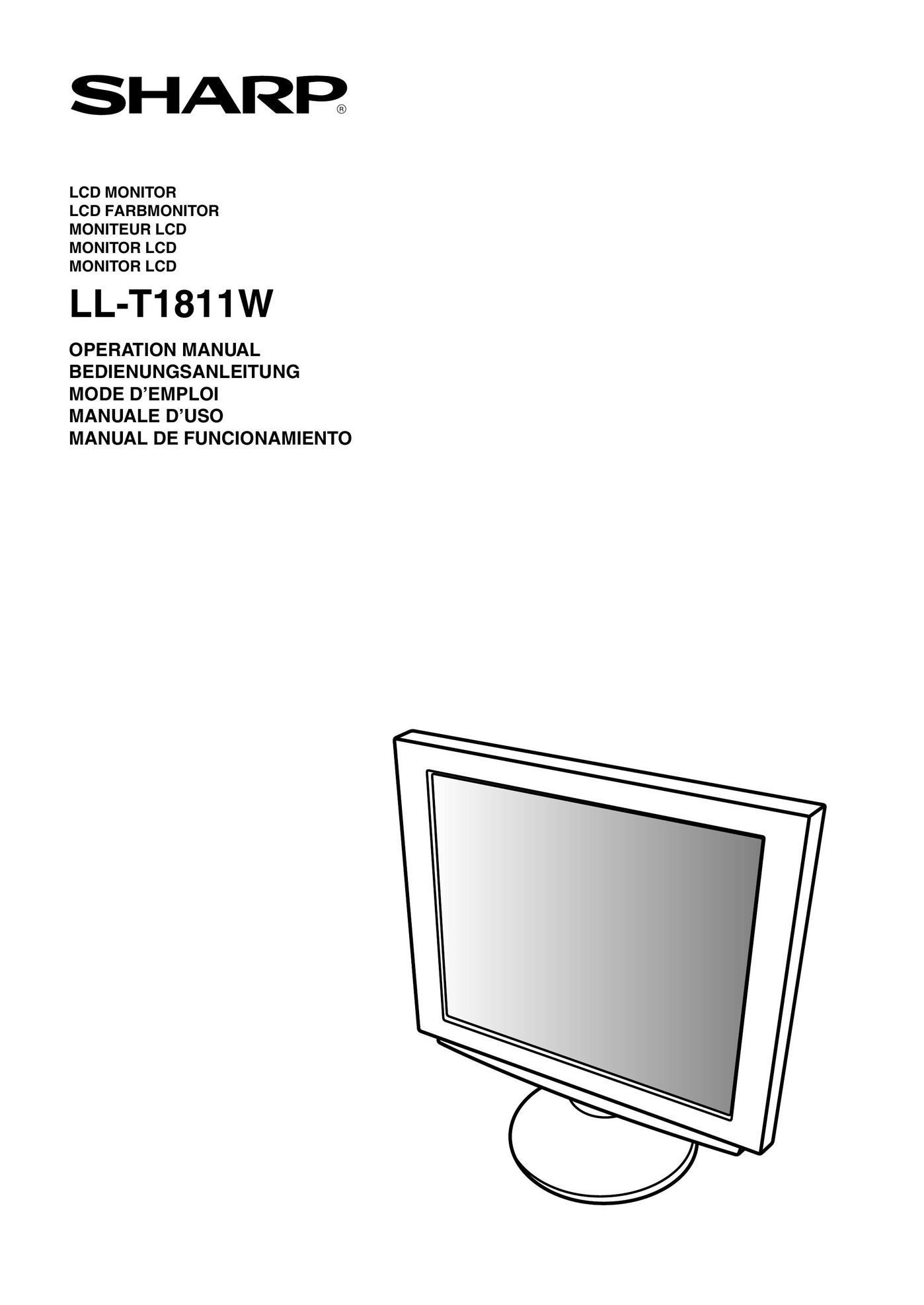 Sharp LL-T1811W Computer Monitor User Manual