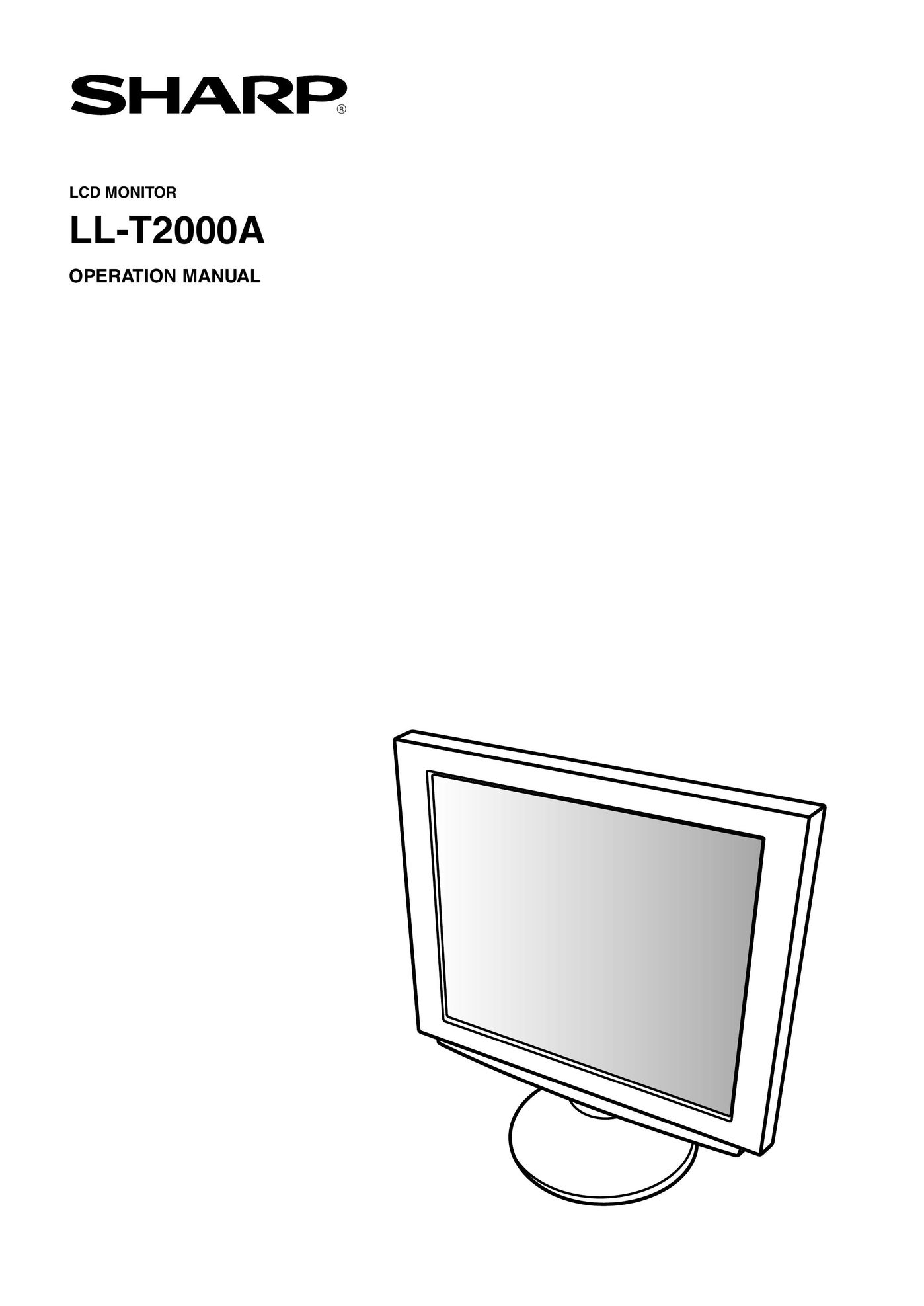 Sharp LL-T2000A Computer Monitor User Manual