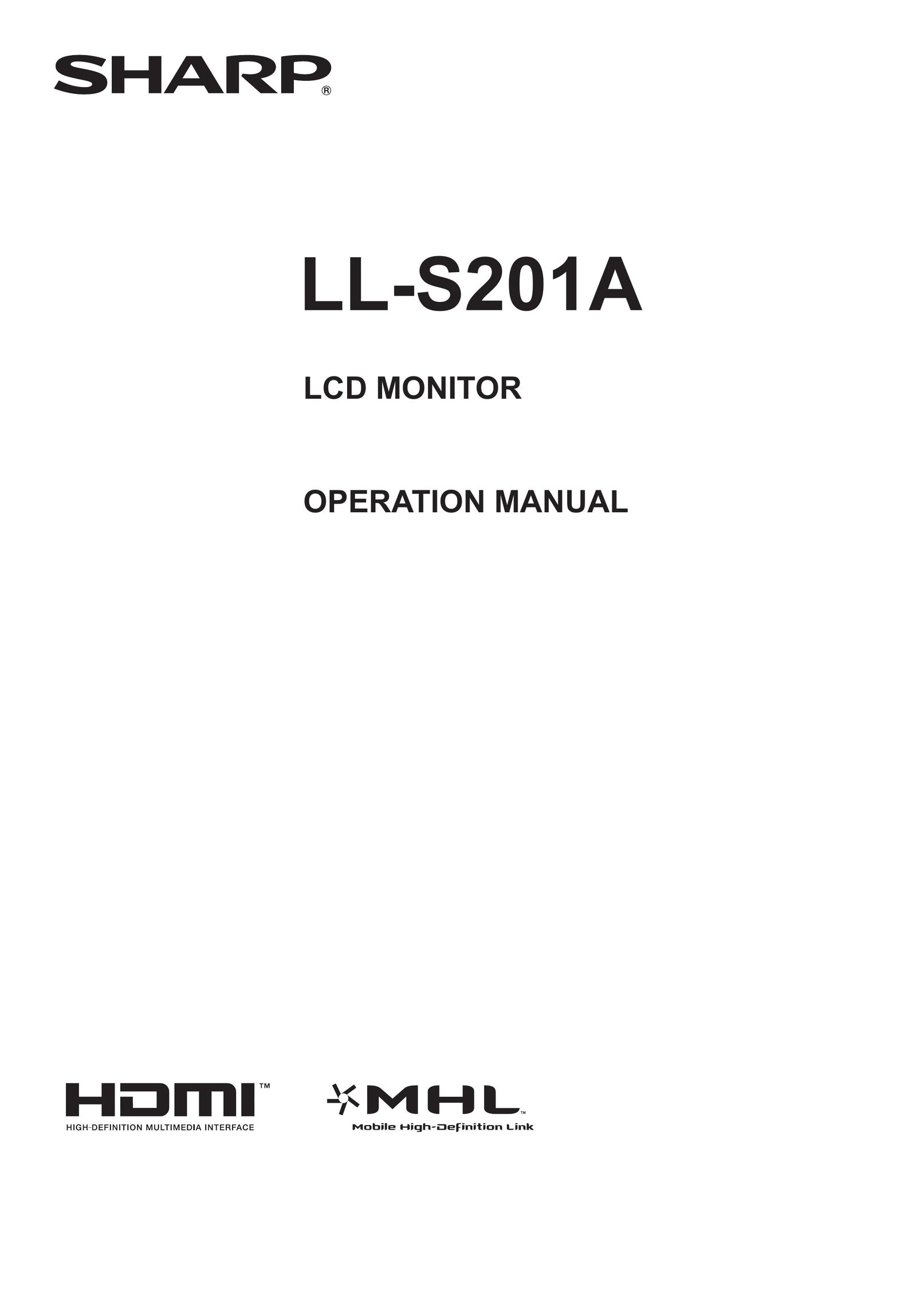 Sharp LLS201A Computer Monitor User Manual