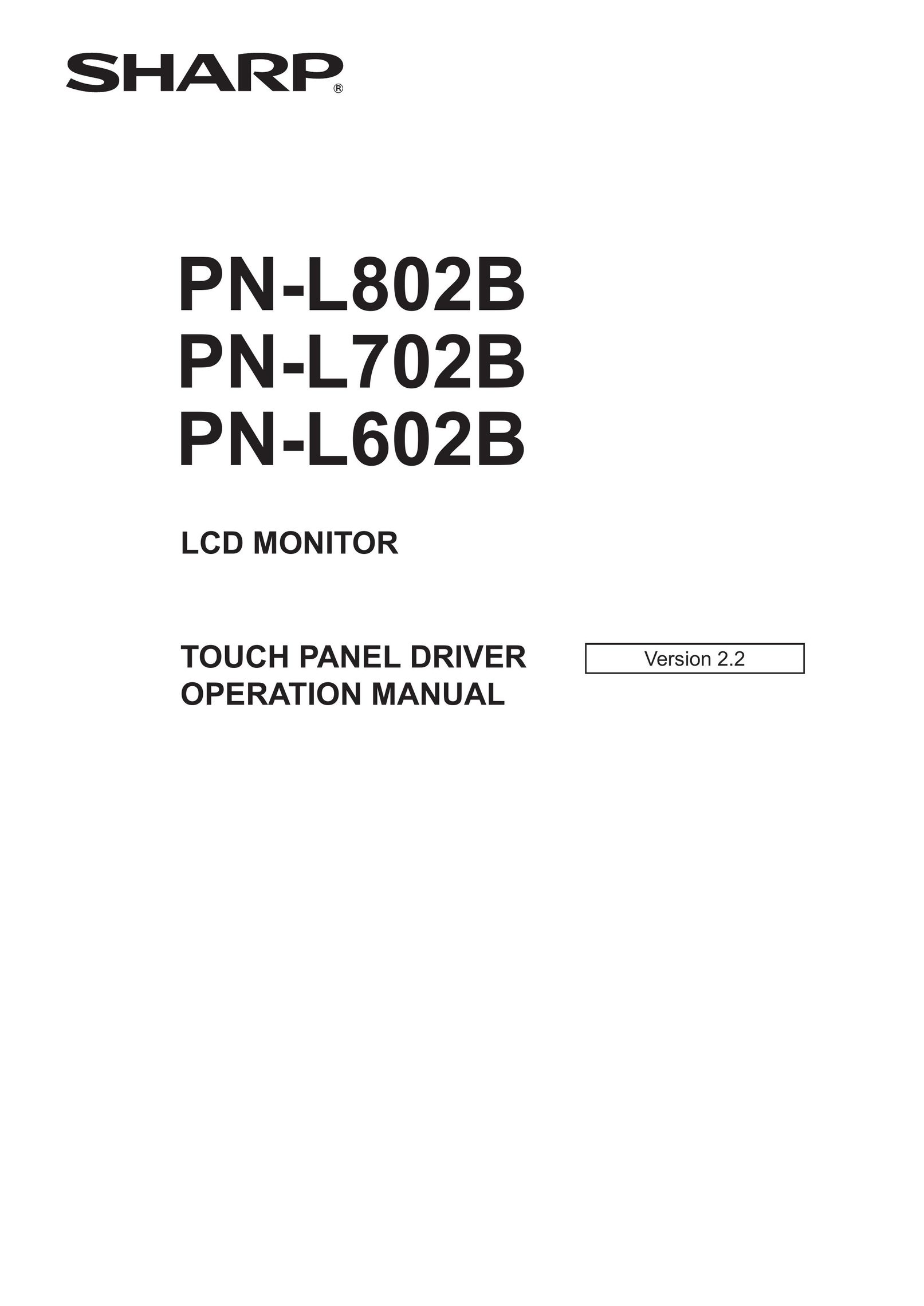 Sharp PN-L602B Computer Monitor User Manual