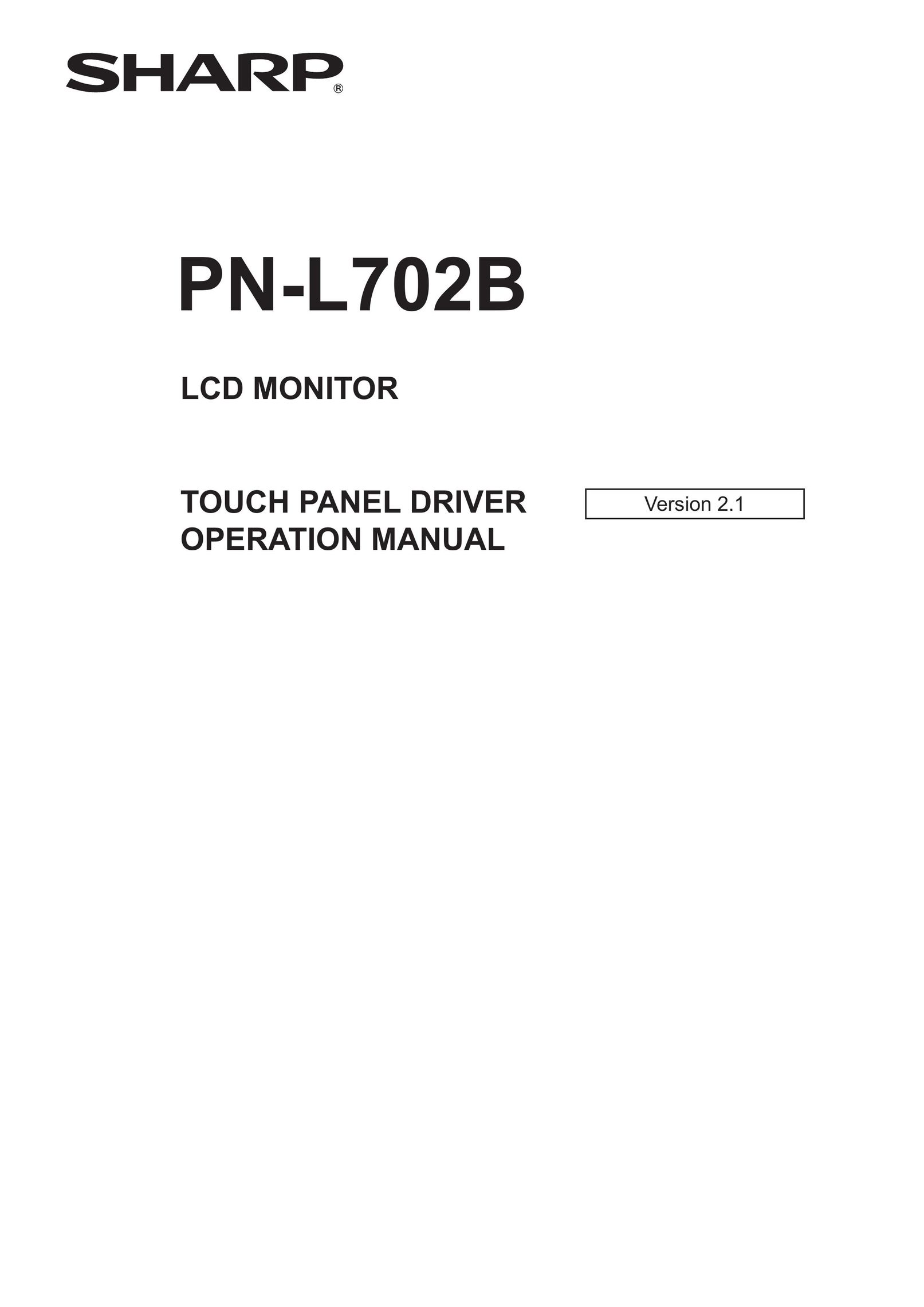 Sharp PN-L702B Computer Monitor User Manual