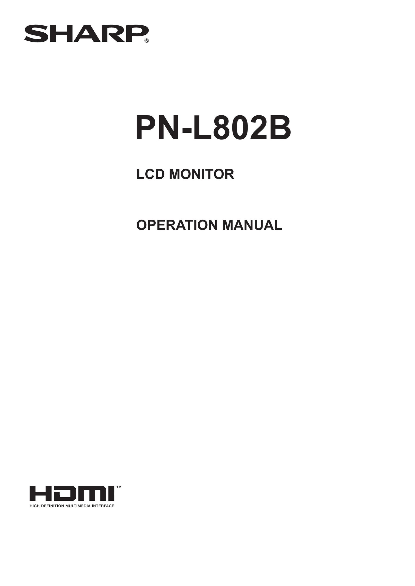 Sharp PN-LB02B Computer Monitor User Manual