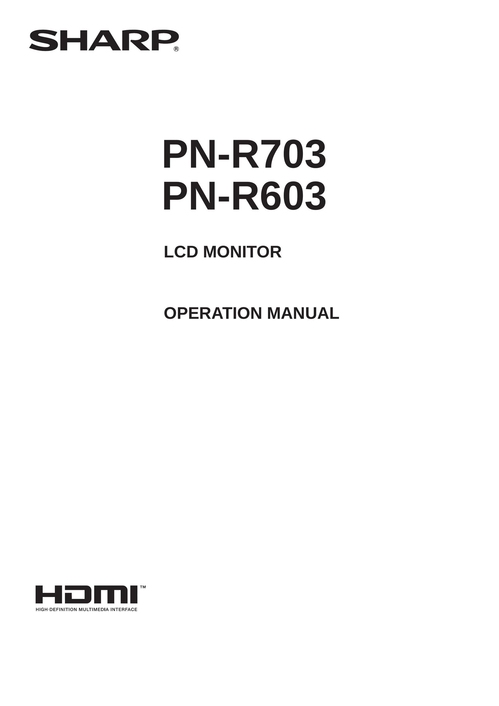 Sharp PN-R703 Computer Monitor User Manual