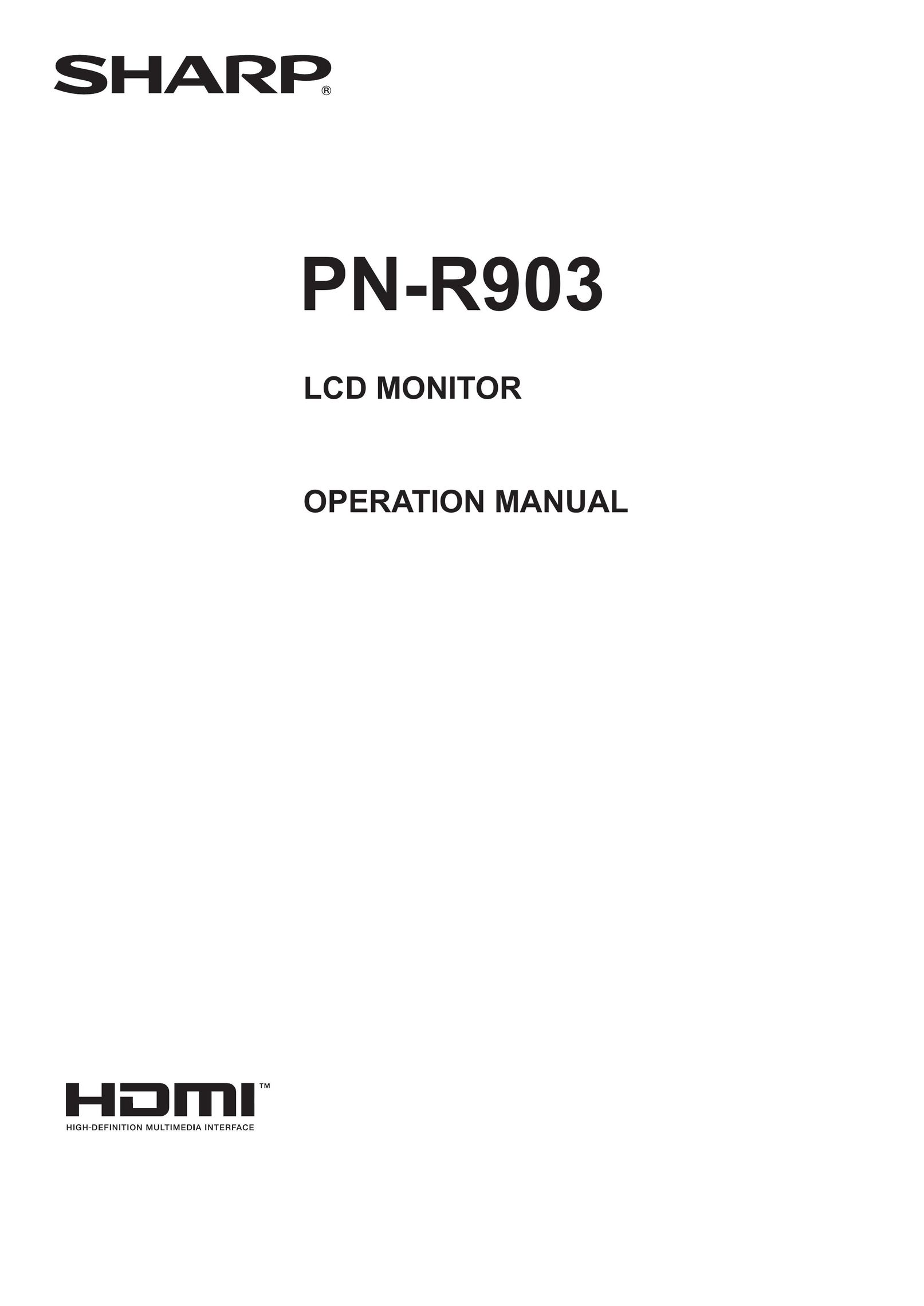 Sharp PN-R903 Computer Monitor User Manual