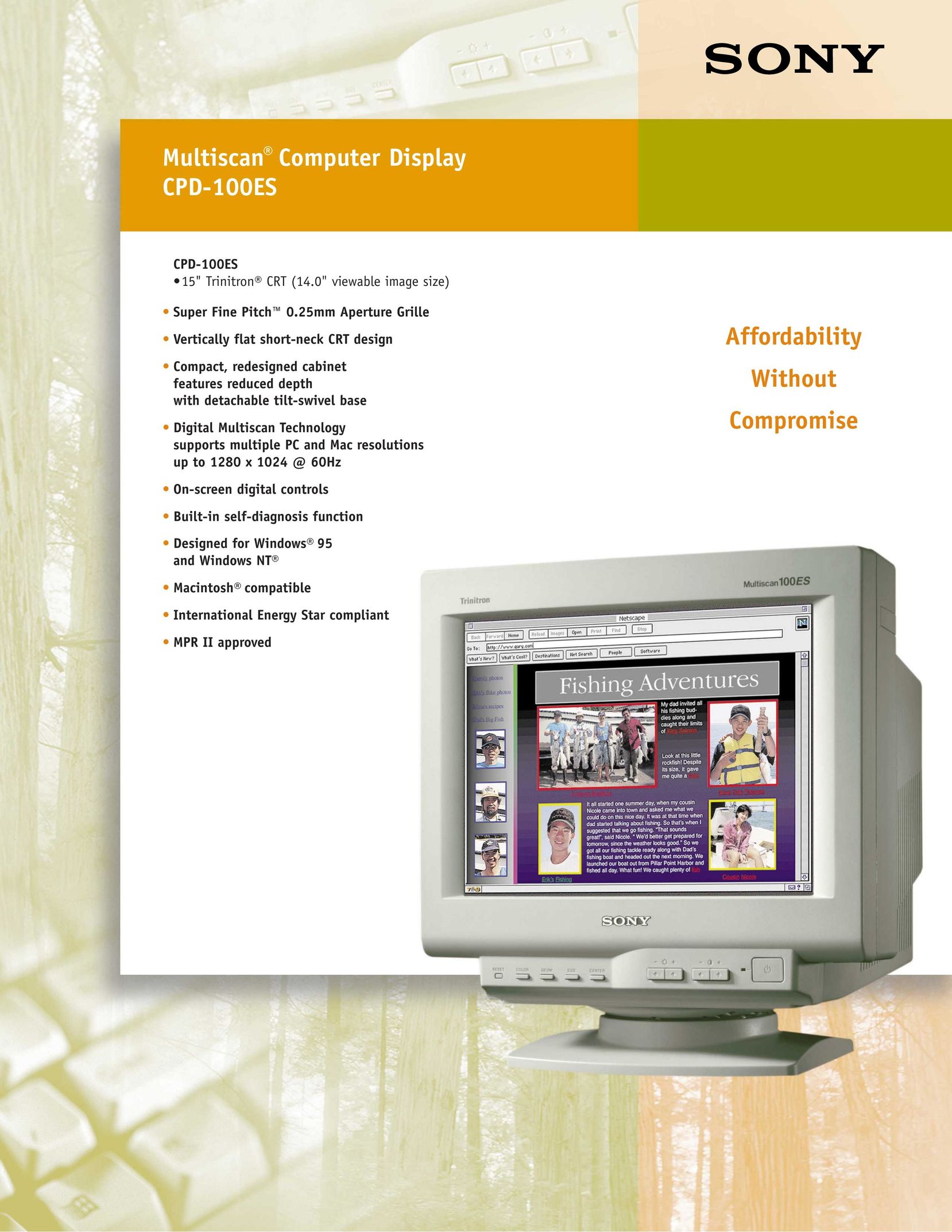 Sony CPD-100ES Computer Monitor User Manual