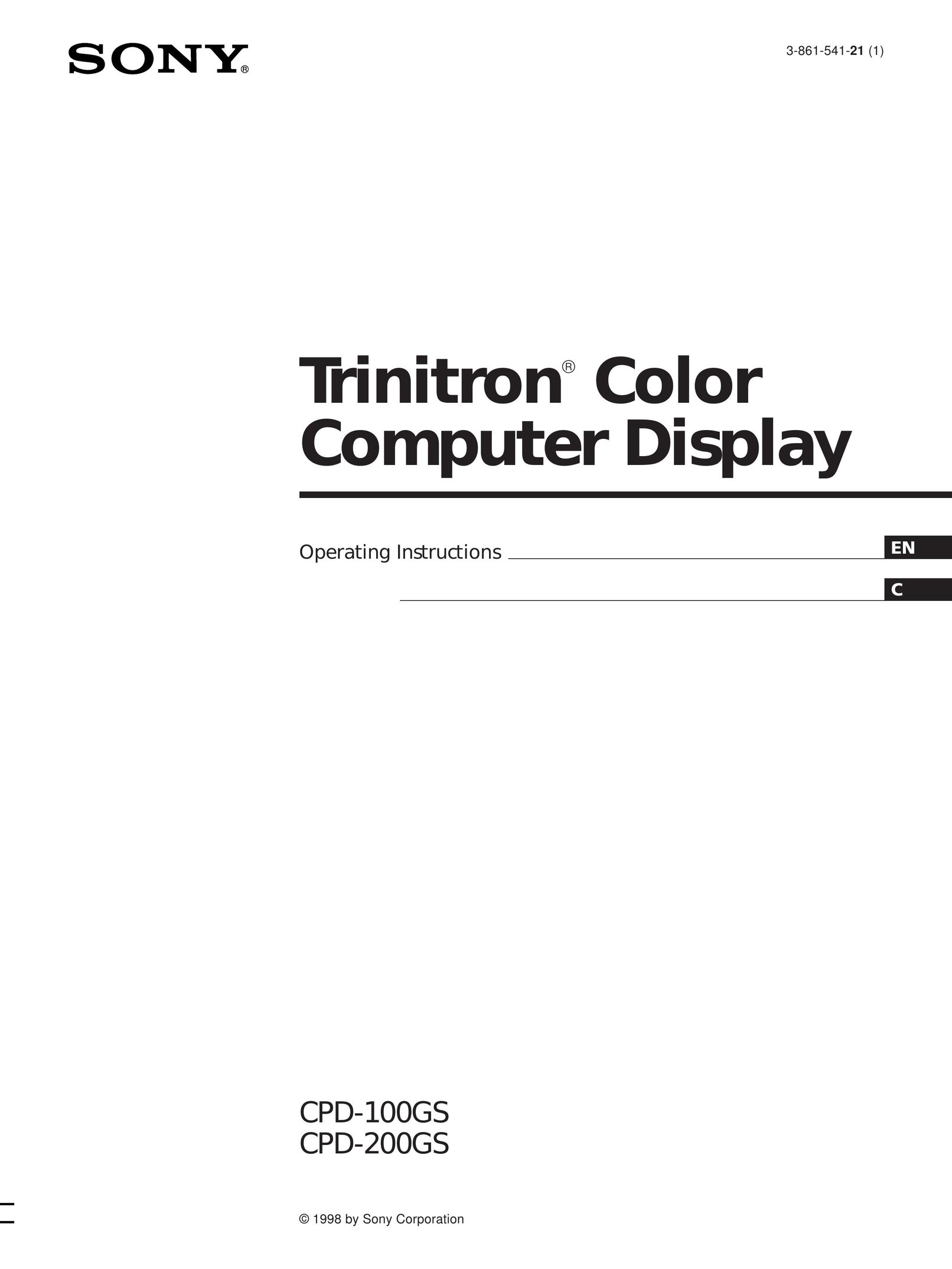 Sony CPD-100GS Computer Monitor User Manual