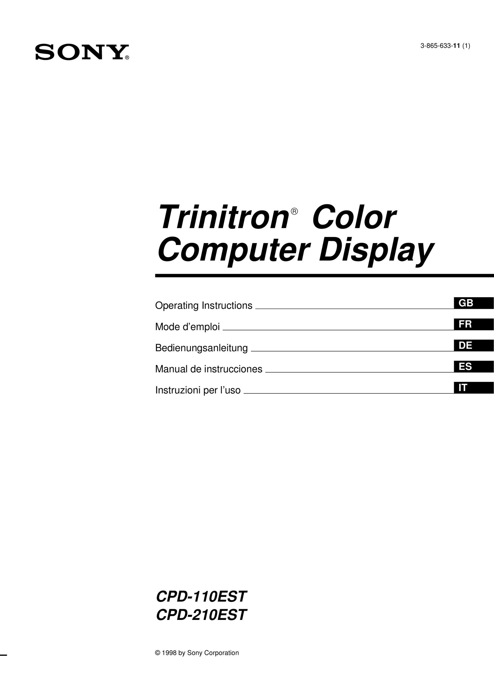 Sony CPD-110EST Computer Monitor User Manual