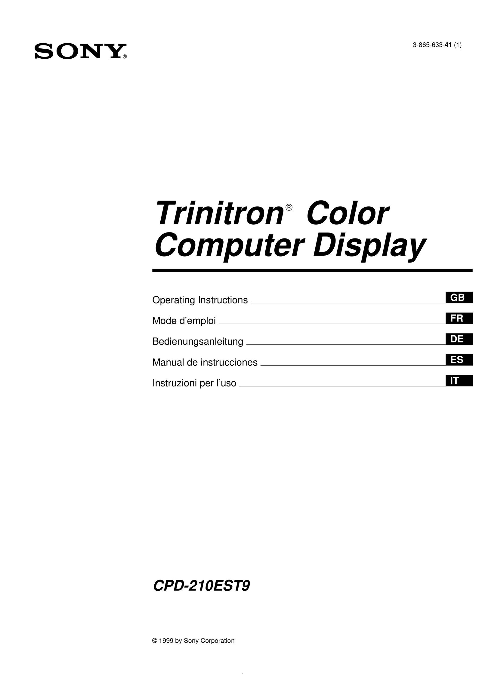 Sony CPD-210EST9 Computer Monitor User Manual