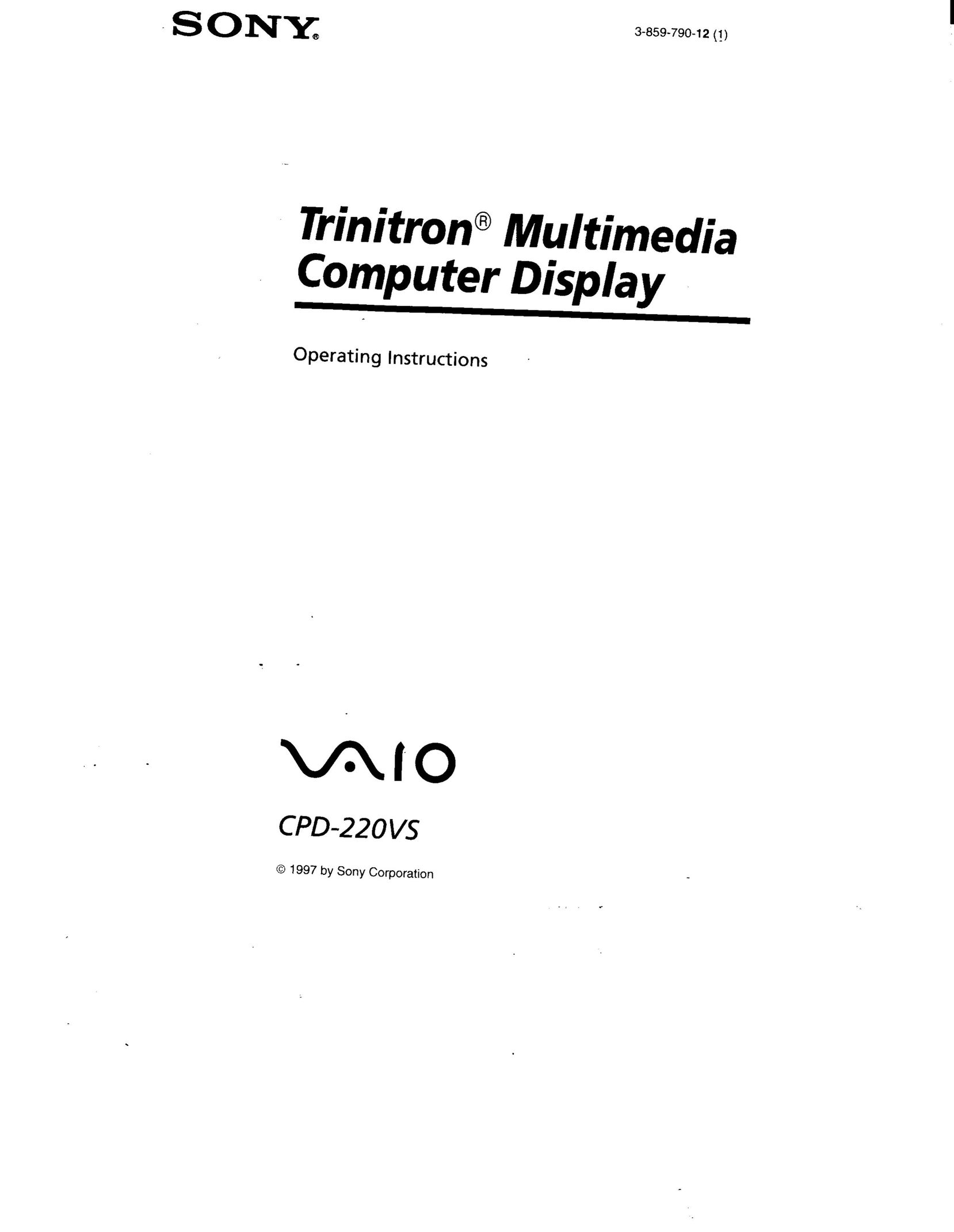 Sony CPD-220VS Computer Monitor User Manual