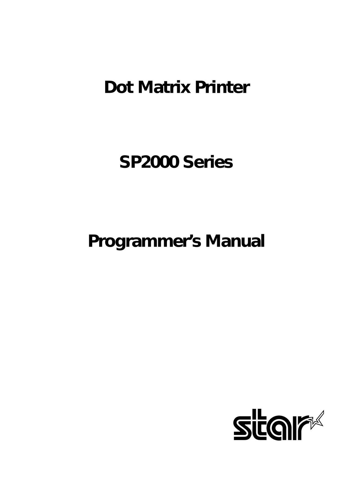 Star Micronics SP2000 Computer Monitor User Manual